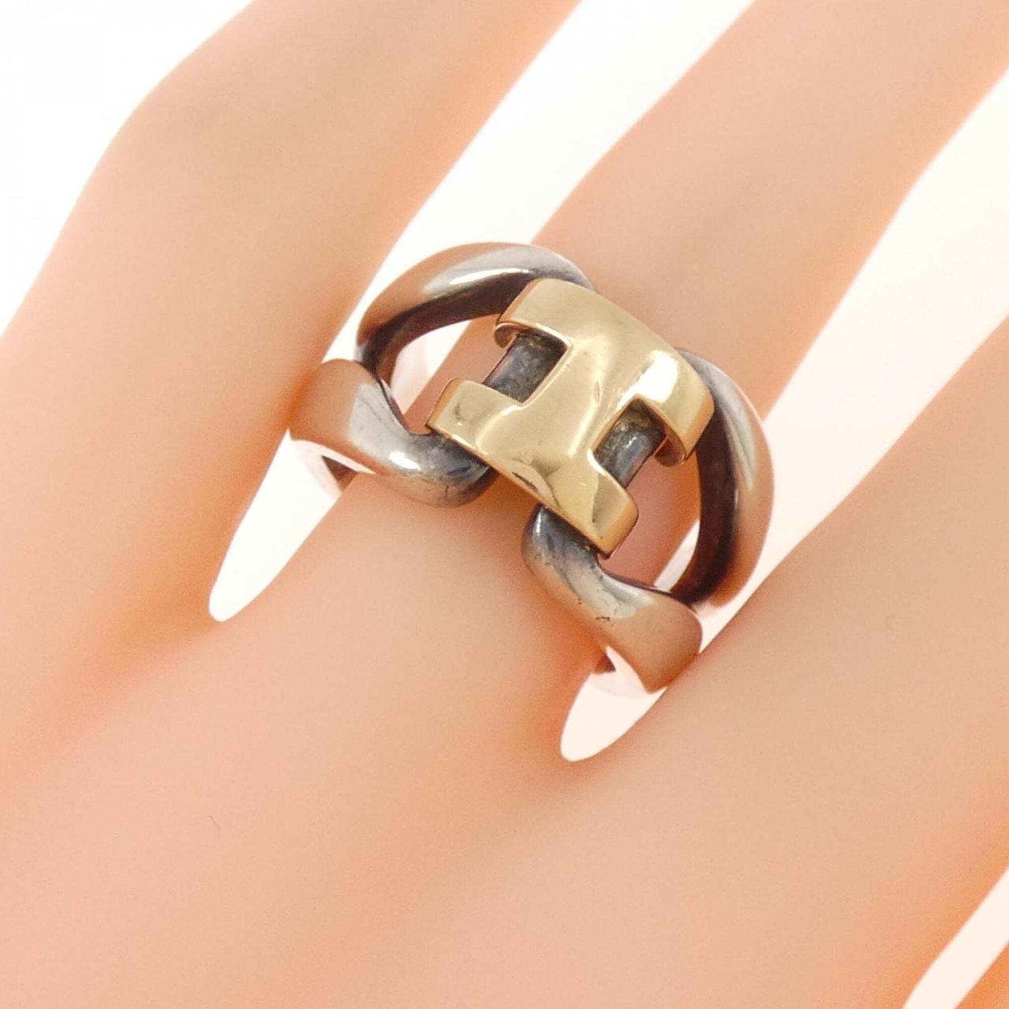 Hermes Gold Silver Band Ring (Pre-Owned)