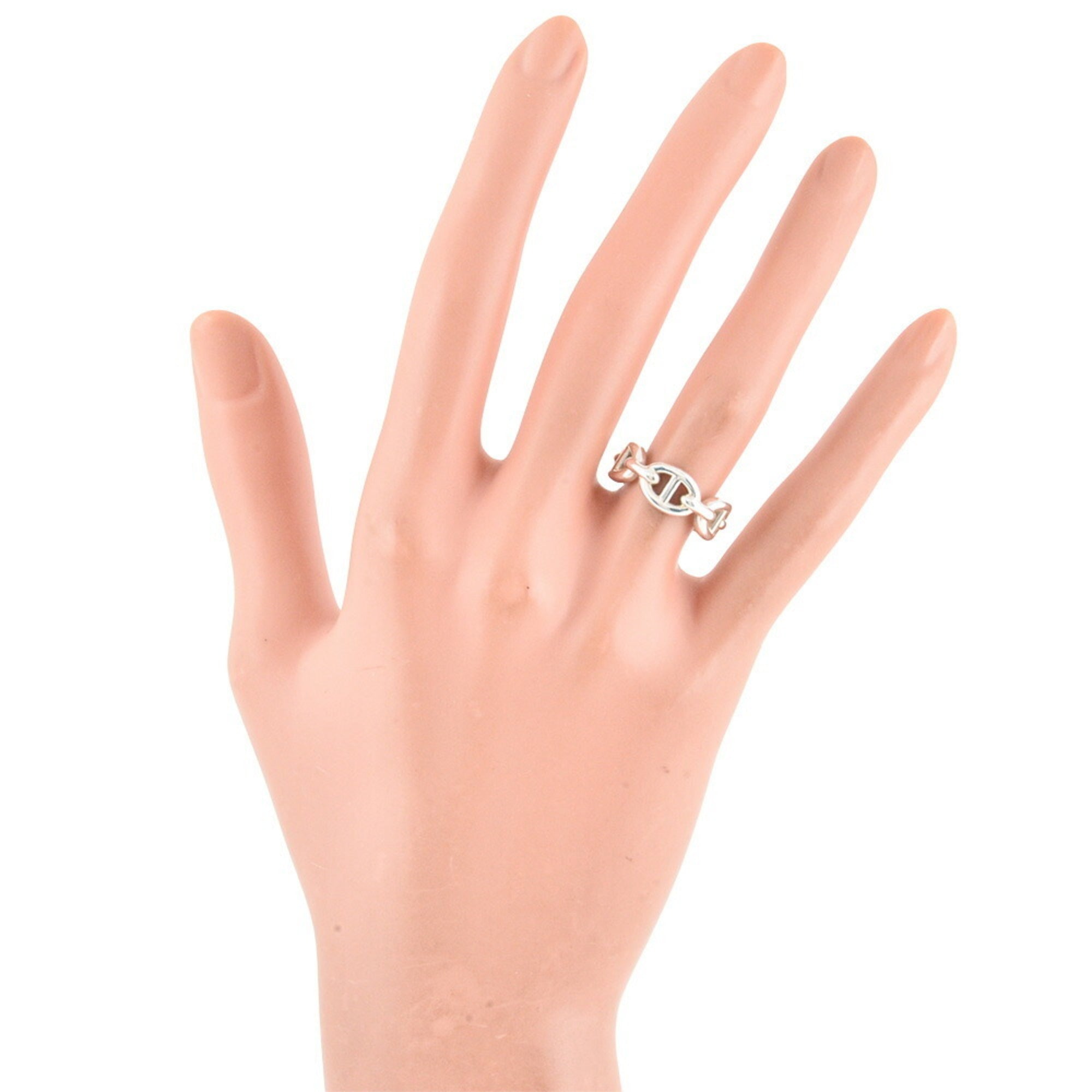 Hermes Silver Silver 925 Band Ring (Pre-Owned)