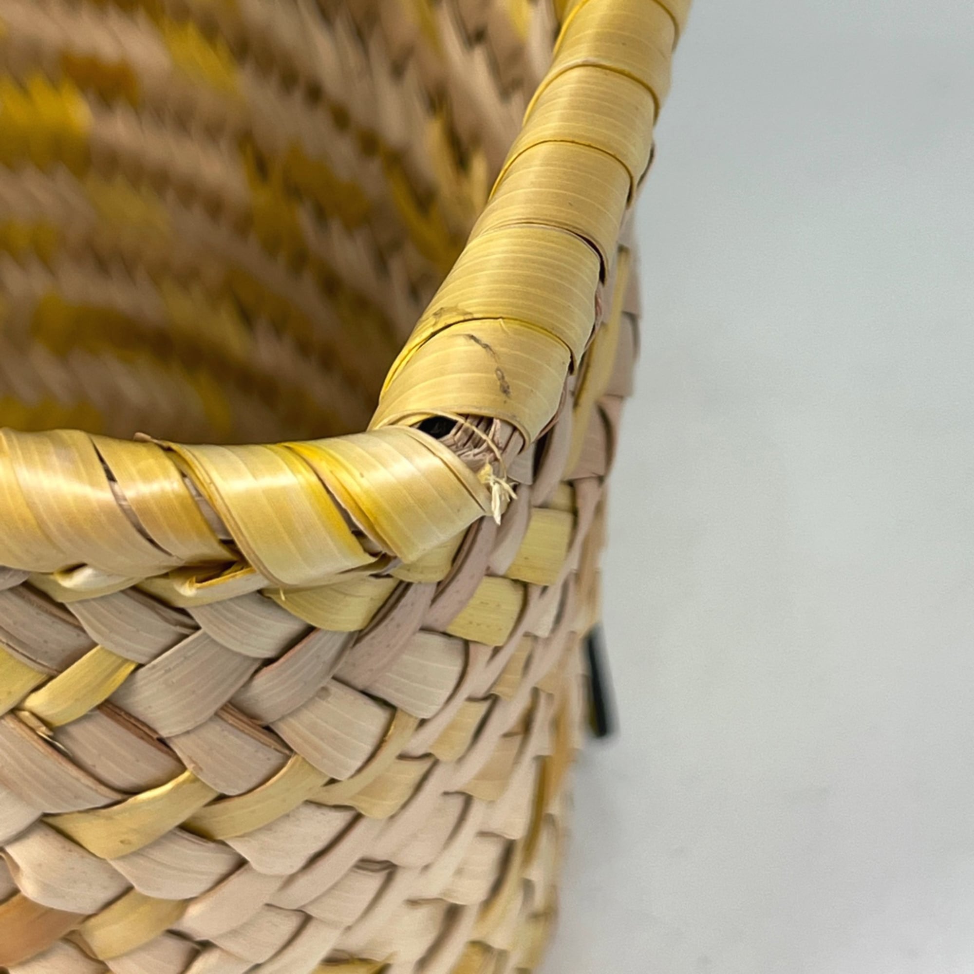 Loewe Beige Yellow Raffia Leather Basket Handbag (Pre-Owned)