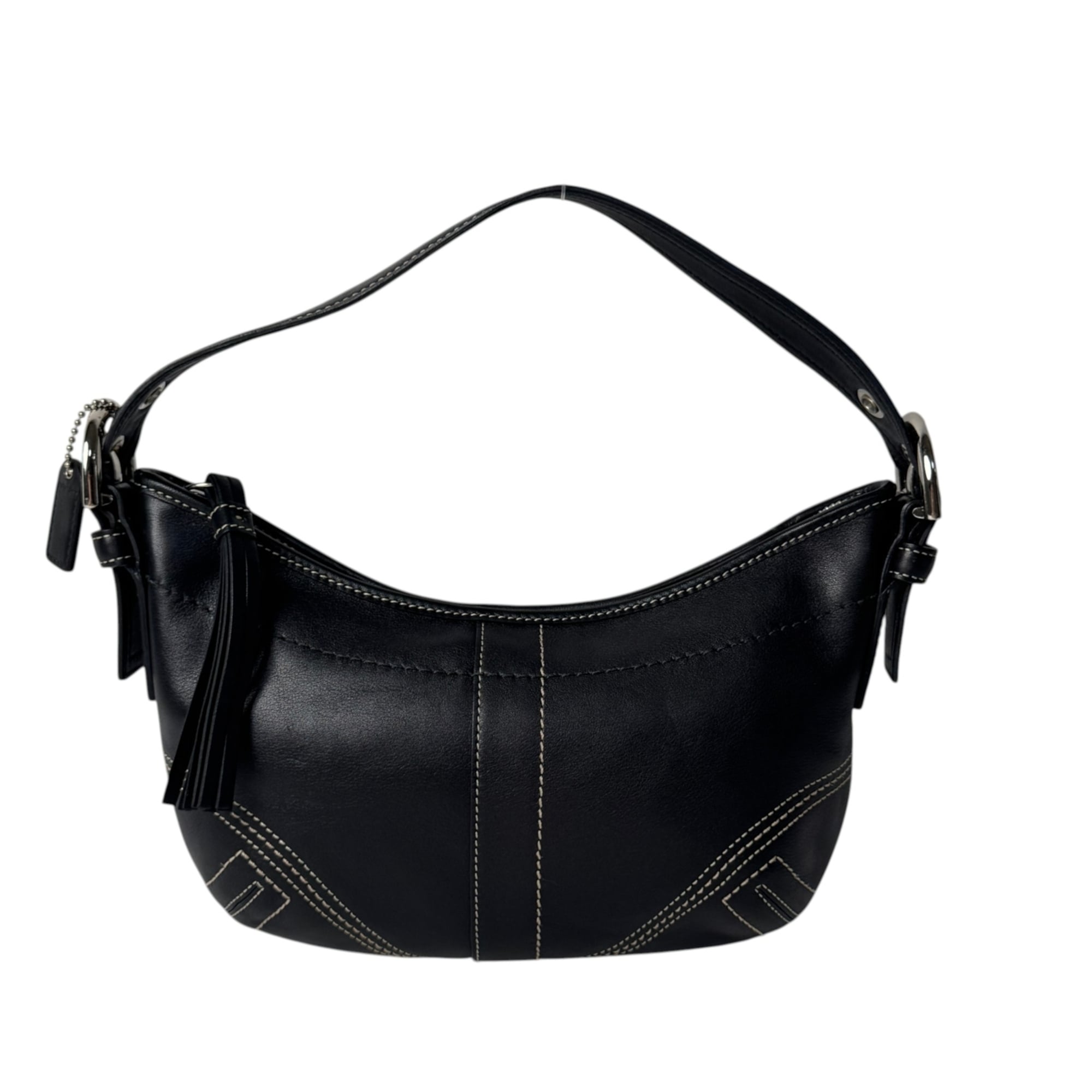 Coach Black Leather Handbag Shoulder Bag (Pre-Owned)