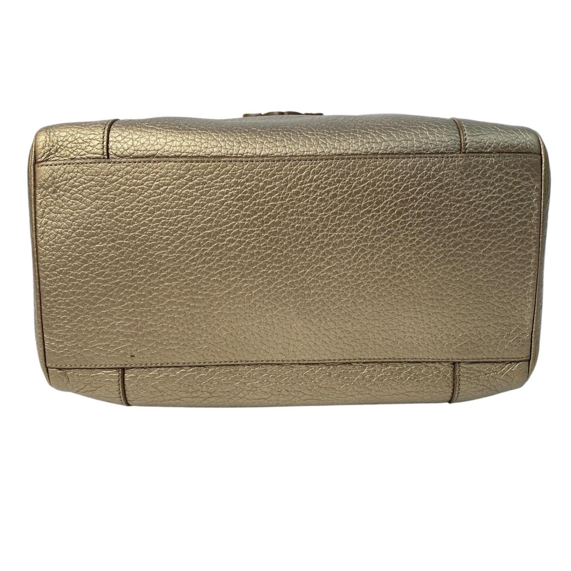 Loewe Gold Leather Boston Bag Handbag (Pre-Owned)