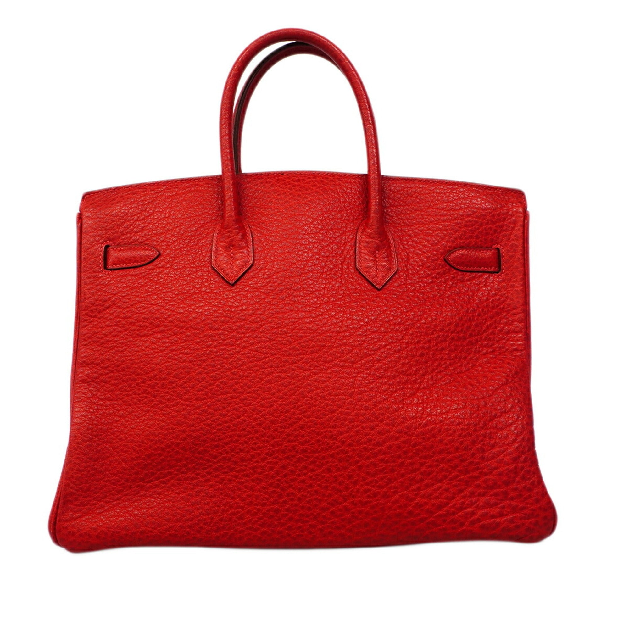 Hermes Rouge Vif Buffle Skipper Leather Handbag (Pre-Owned)