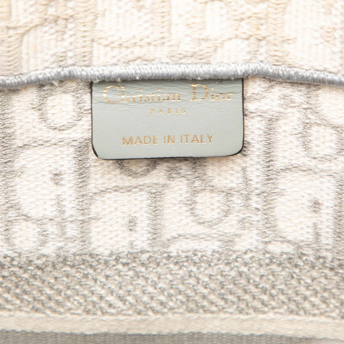 Christian Dior Gray Ivory Canvas Handbag Tote Bag (Pre-Owned)
