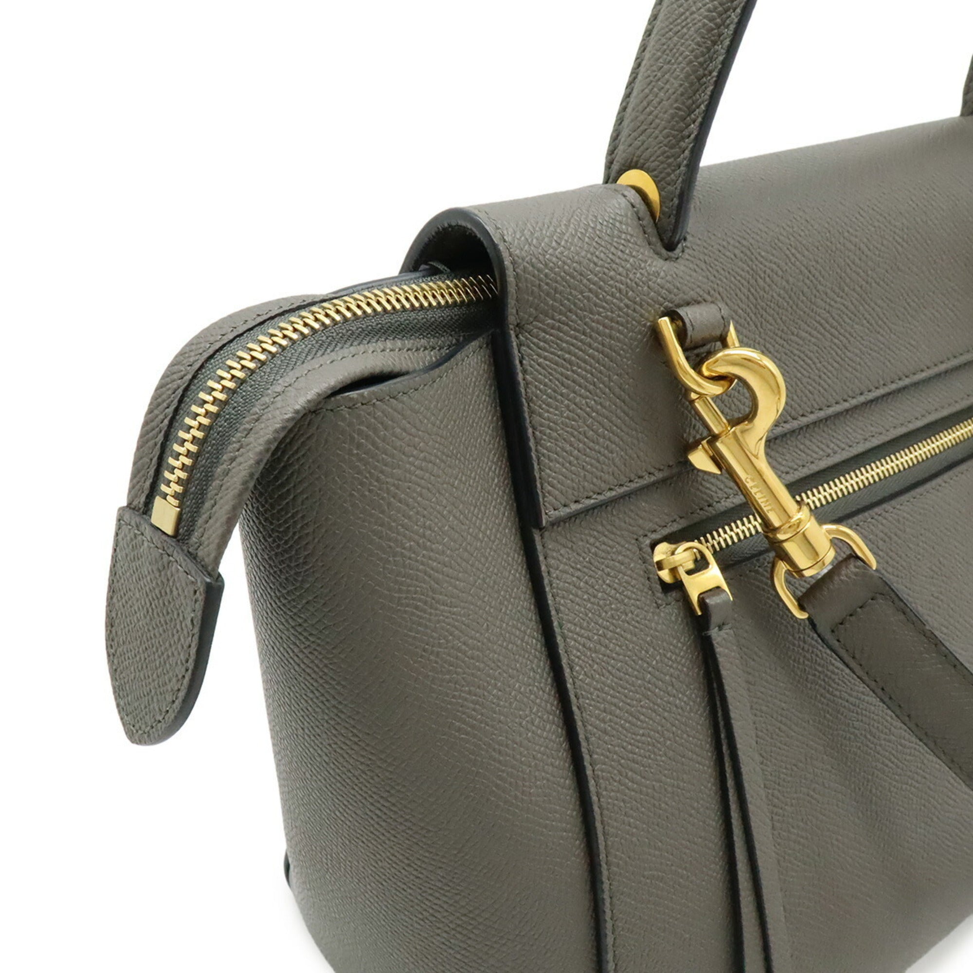 Celine Luggage Gray Leather Handbag Shoulder Bag (Pre-Owned)