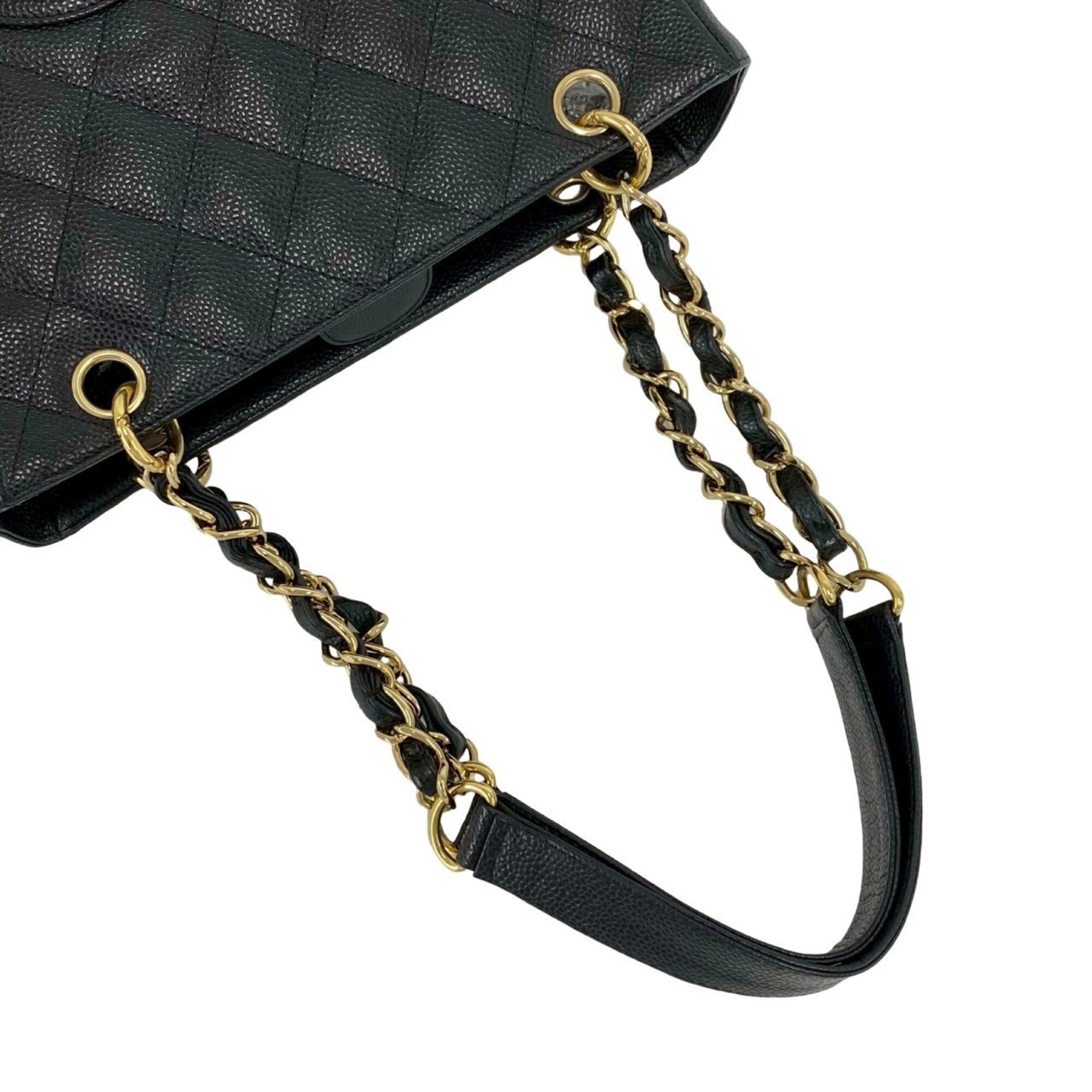 Chanel Black Grained Calfskin Tote Bag (Pre-Owned)