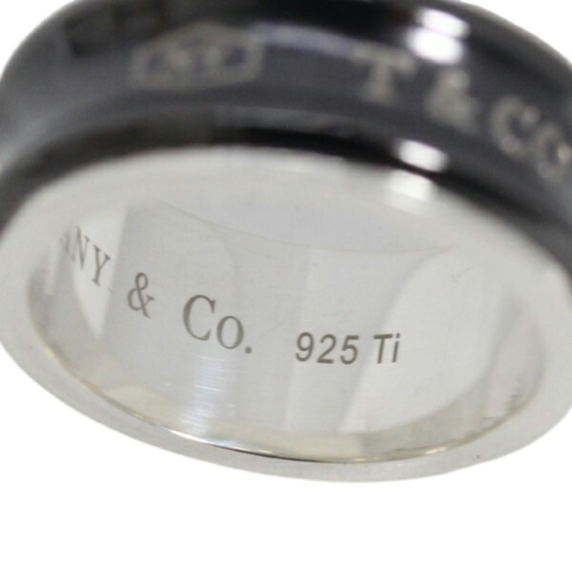 Tiffany Black Silver 925 Titanium Band Ring (Pre-Owned)
