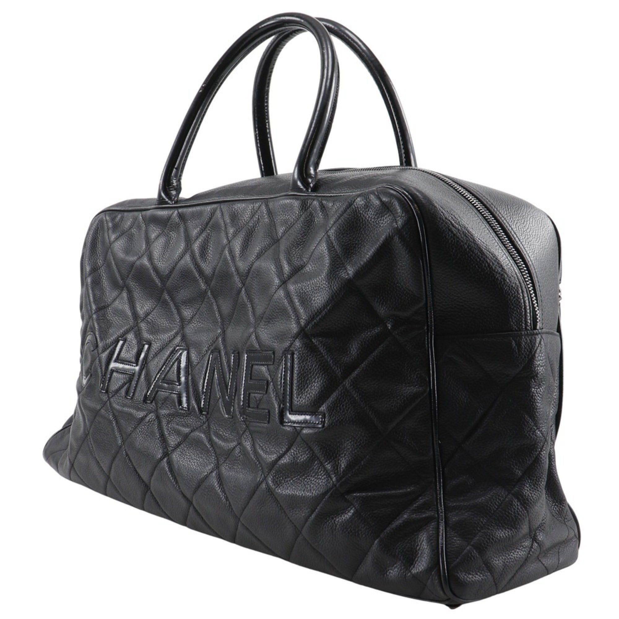 Chanel Black Leather Boston Bag (Pre-Owned)