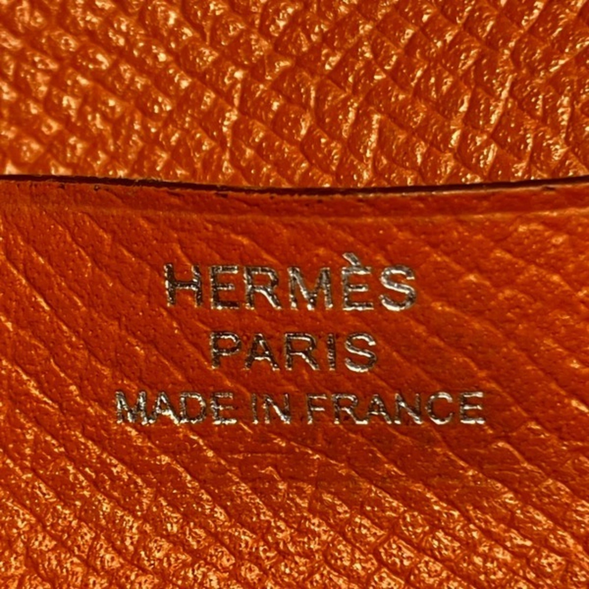 Hermes Orange Leather Long Wallet (Bi-Fold) (Pre-Owned)