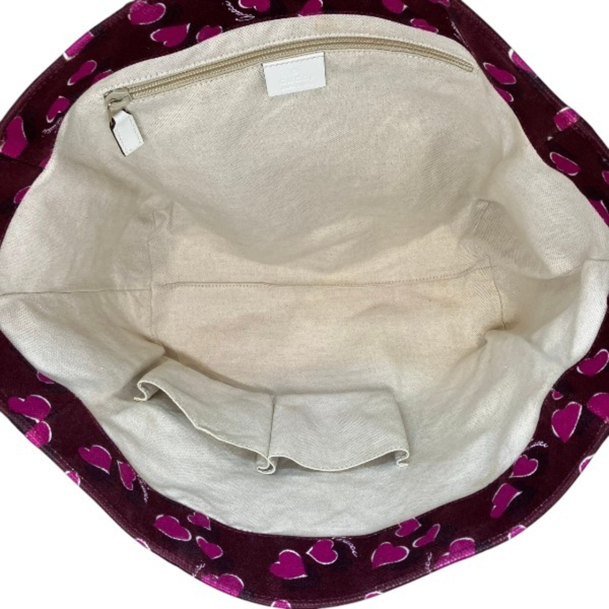 Gucci Purple Canvas Leather Handbag Tote Bag (Pre-Owned)