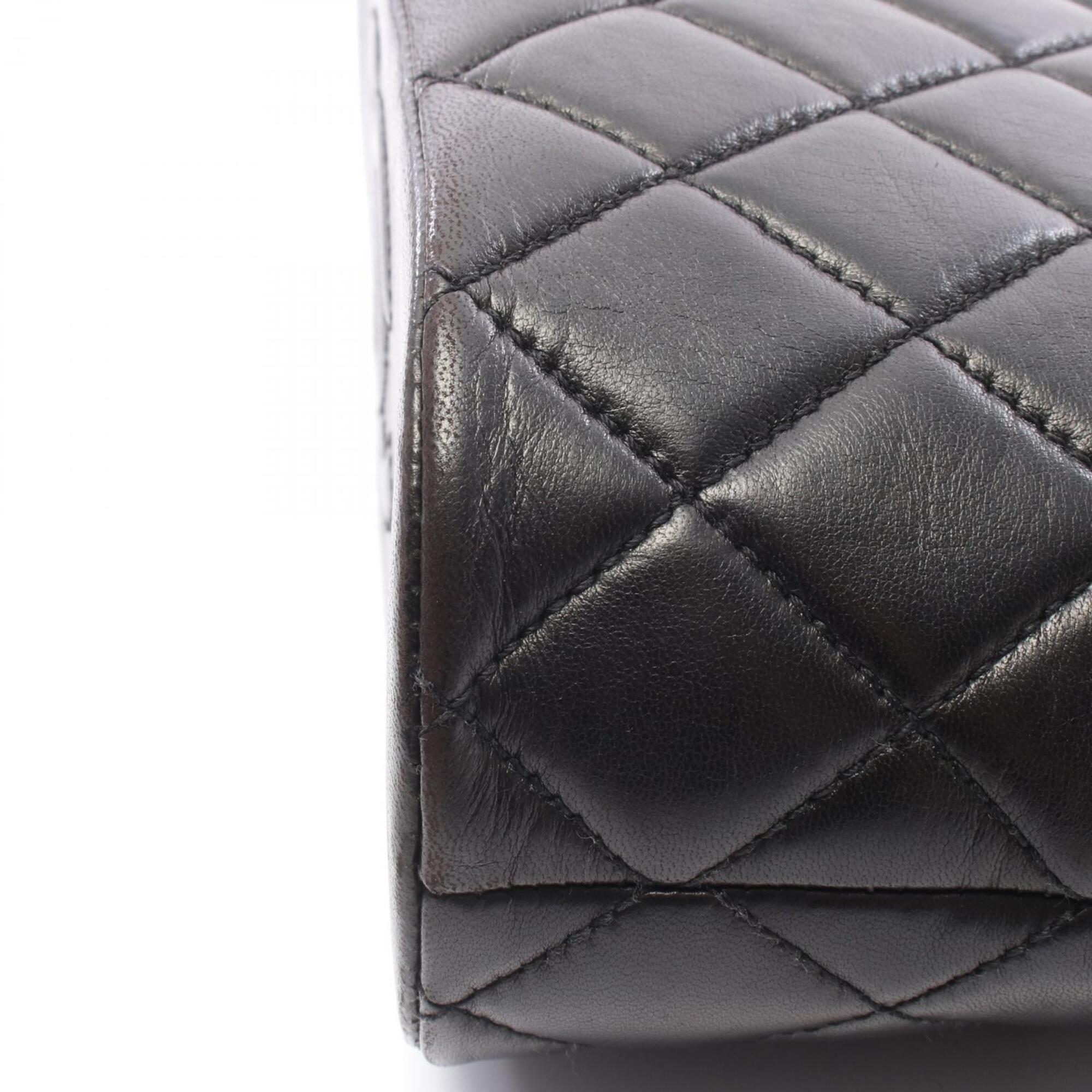 Chanel Black Leather Handbag Shoulder Bag (Pre-Owned)
