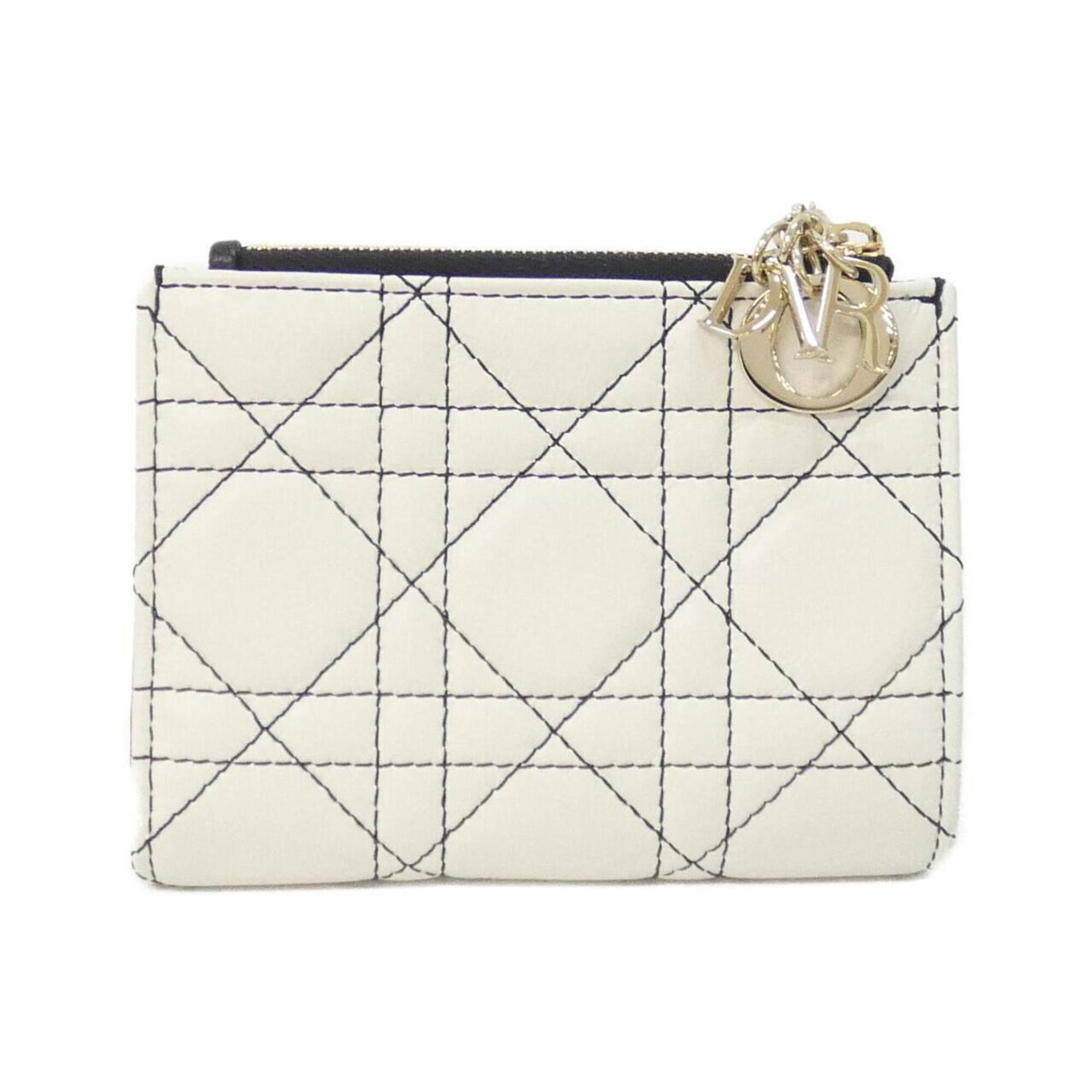 Christian Dior Black White Leather Wallet (Bi-Fold) (Pre-Owned)