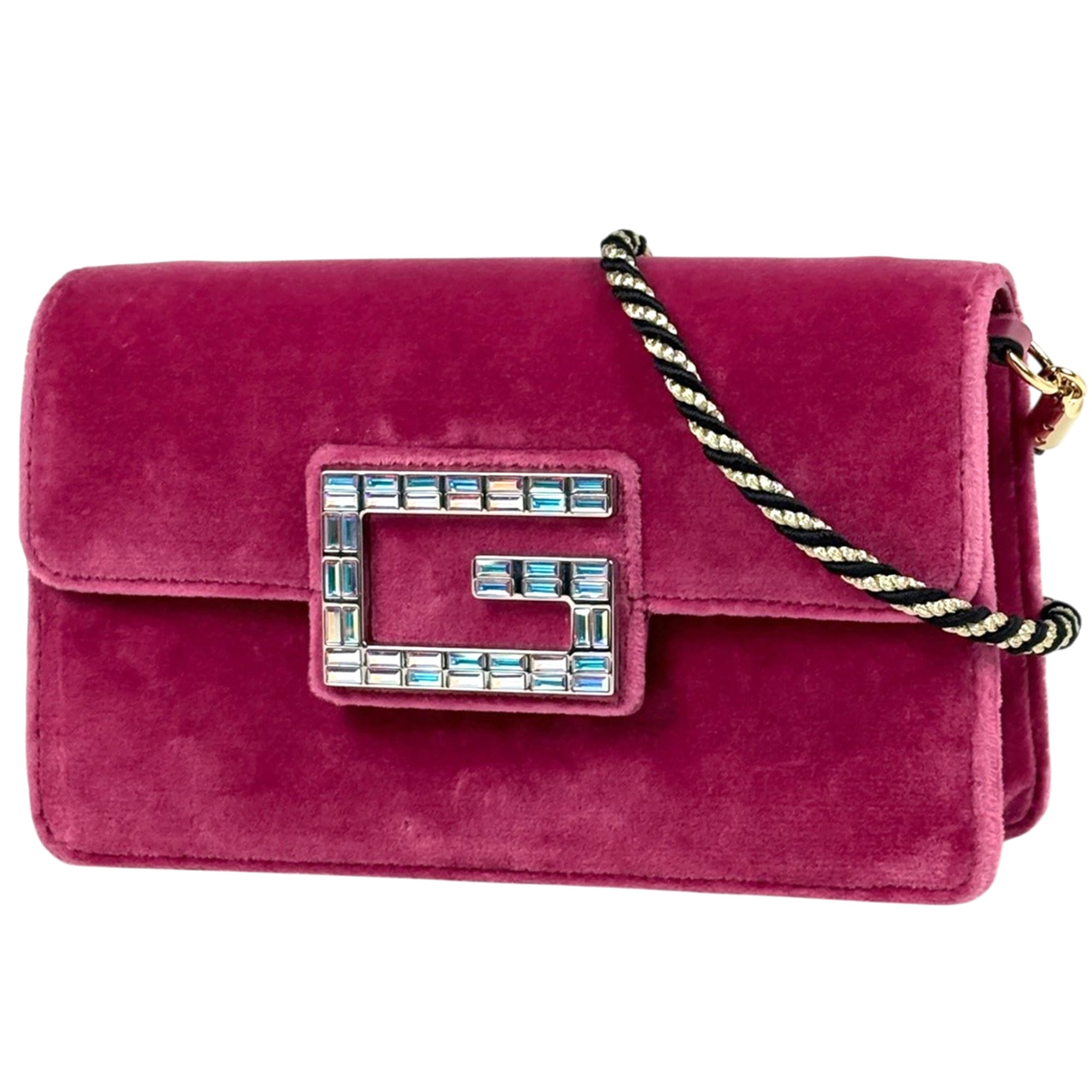 Gucci Pink Velvet Shoulder Bag (Pre-Owned)