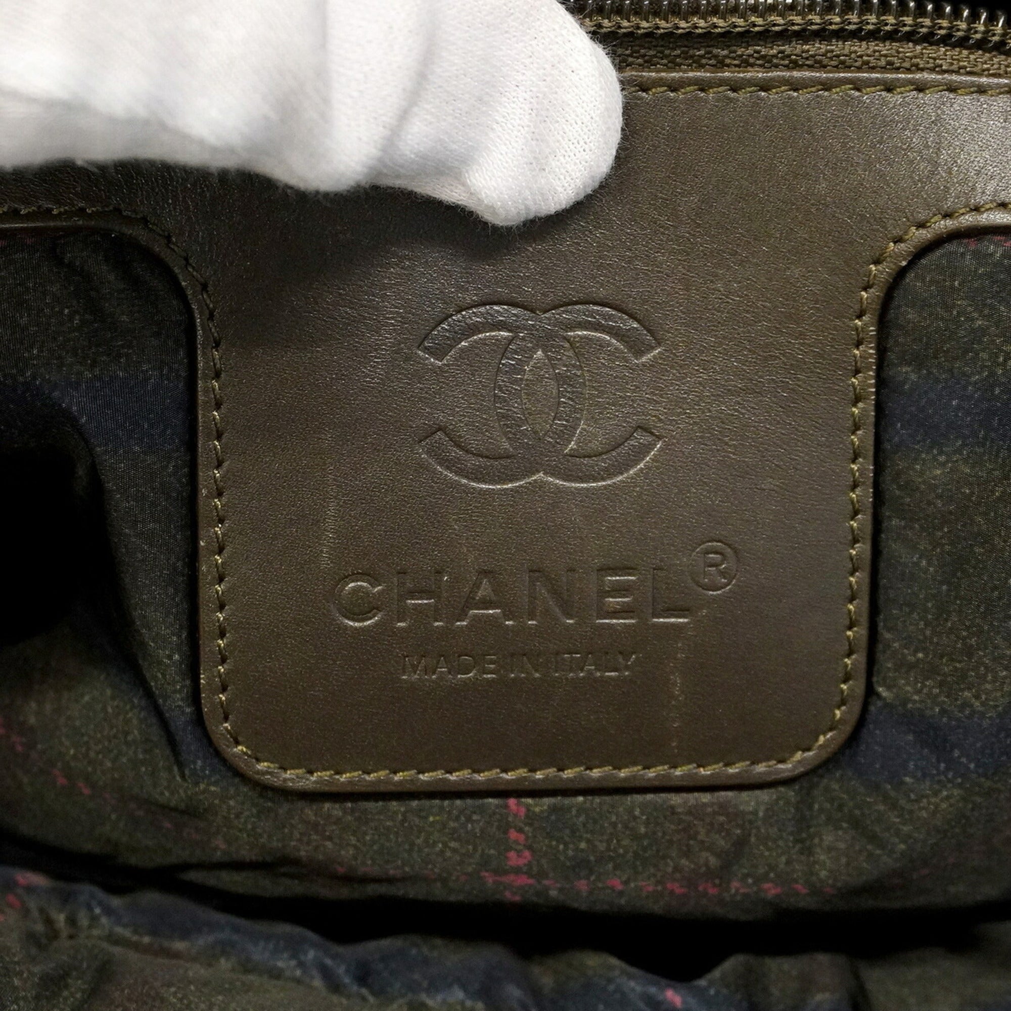 Chanel Khaki Nylon Handbag (Pre-Owned)
