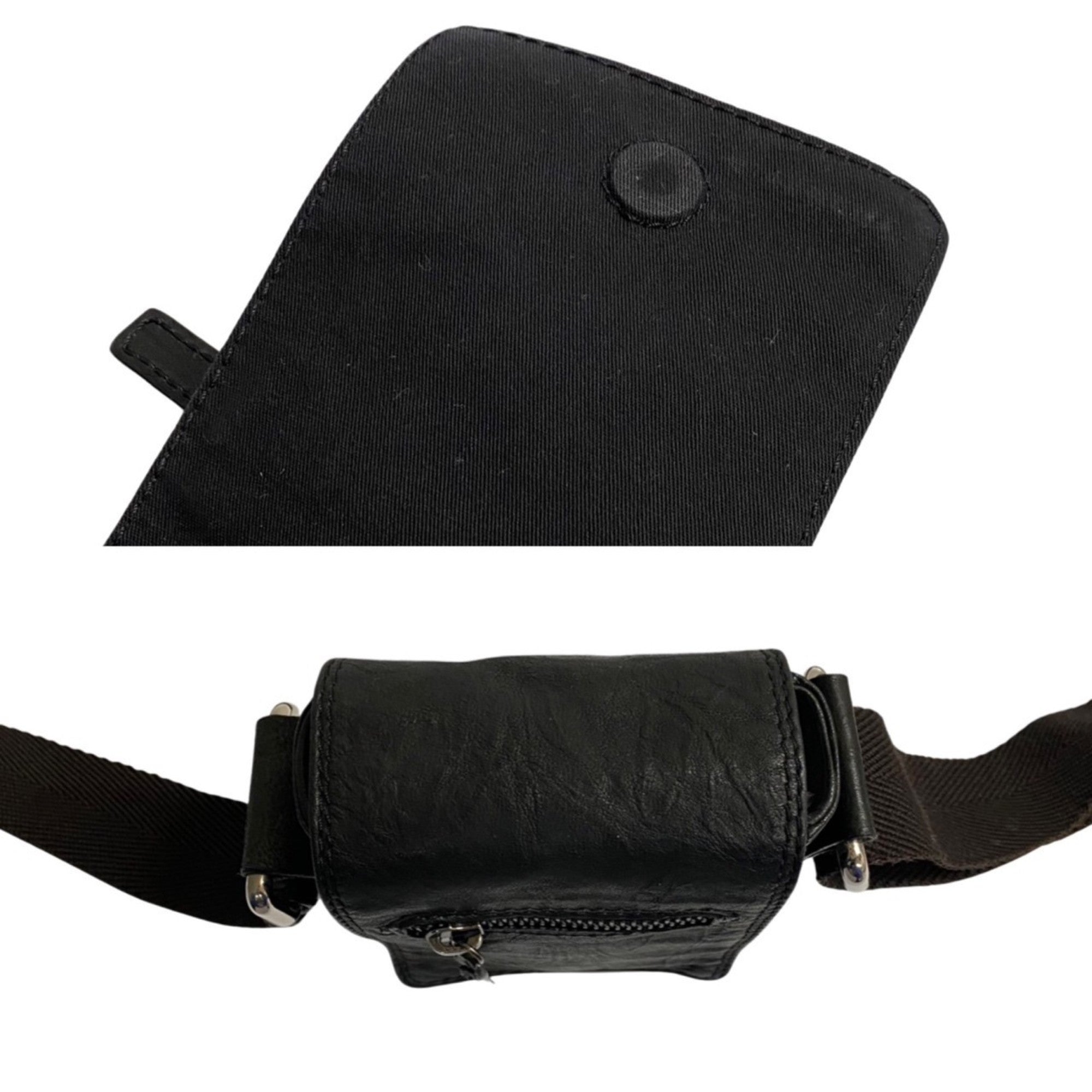 Givenchy Black Canvas Leather Shoulder Bag (Pre-Owned)