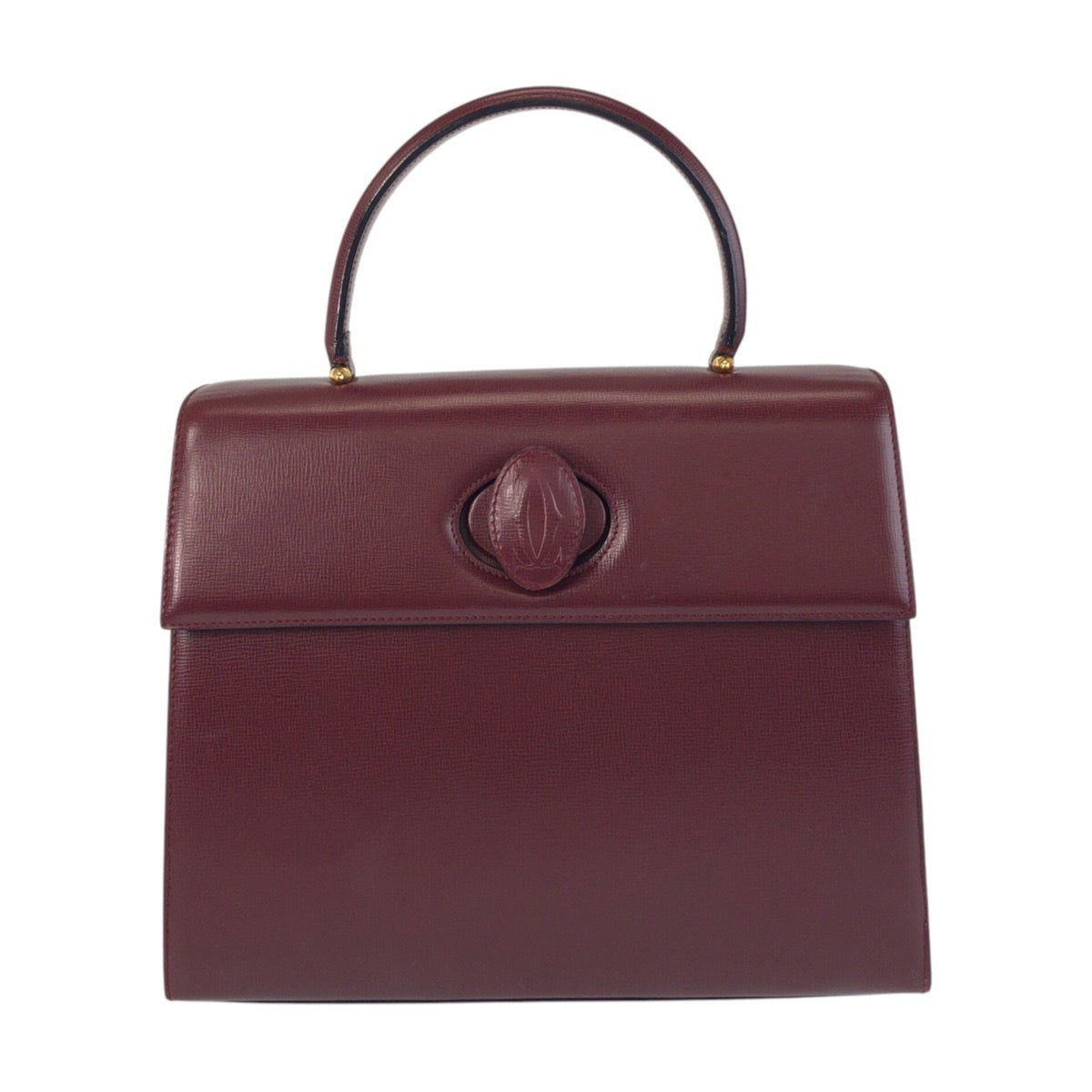 Cartier Bordeaux Leather Handbag (Pre-Owned)