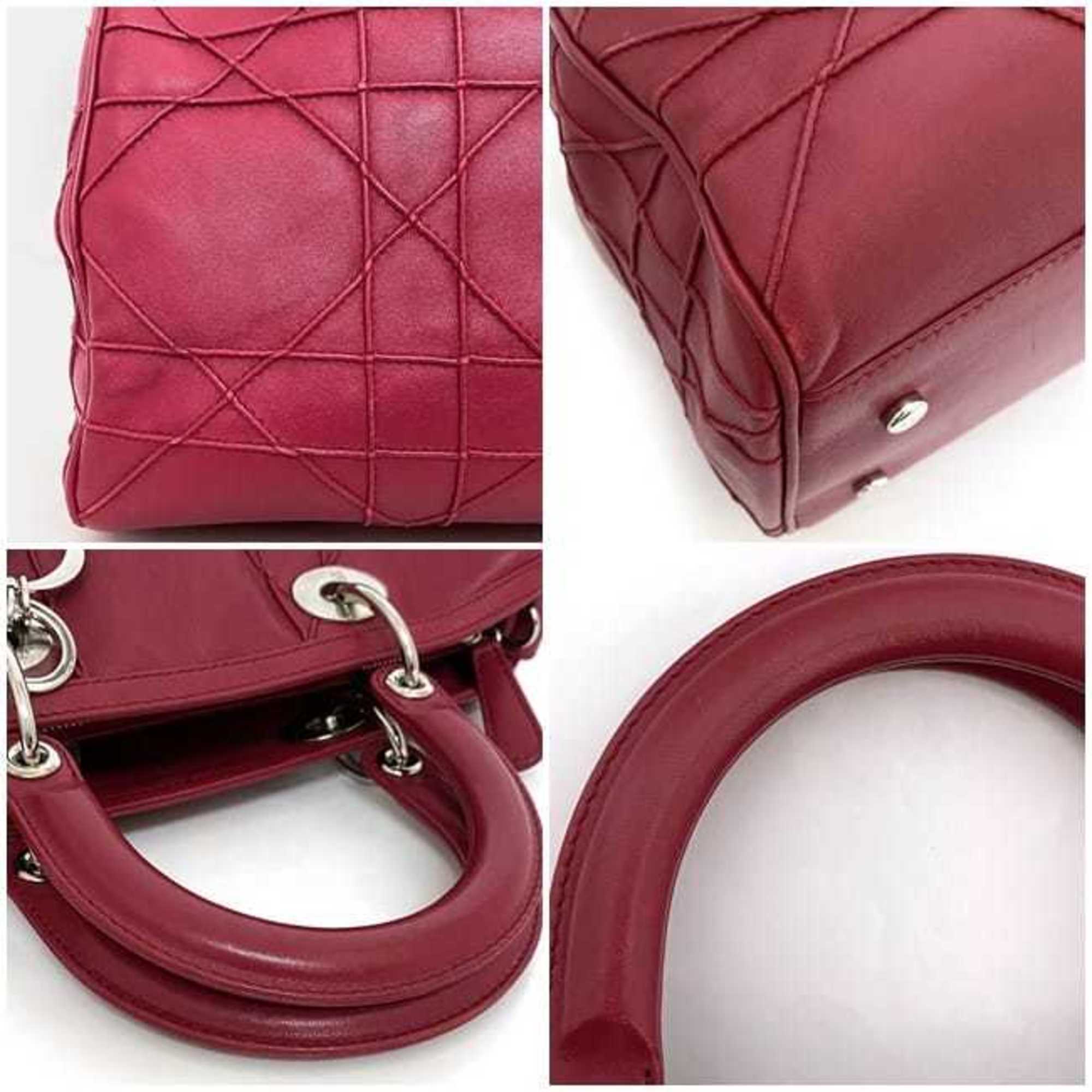 Christian Dior Pink Leather Handbag Shoulder Bag (Pre-Owned)