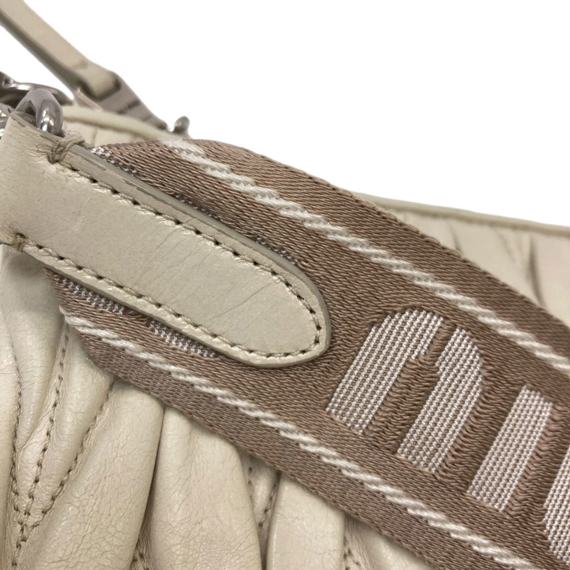 Miu Miu White Leather Pouch Shoulder Bag (Pre-Owned)