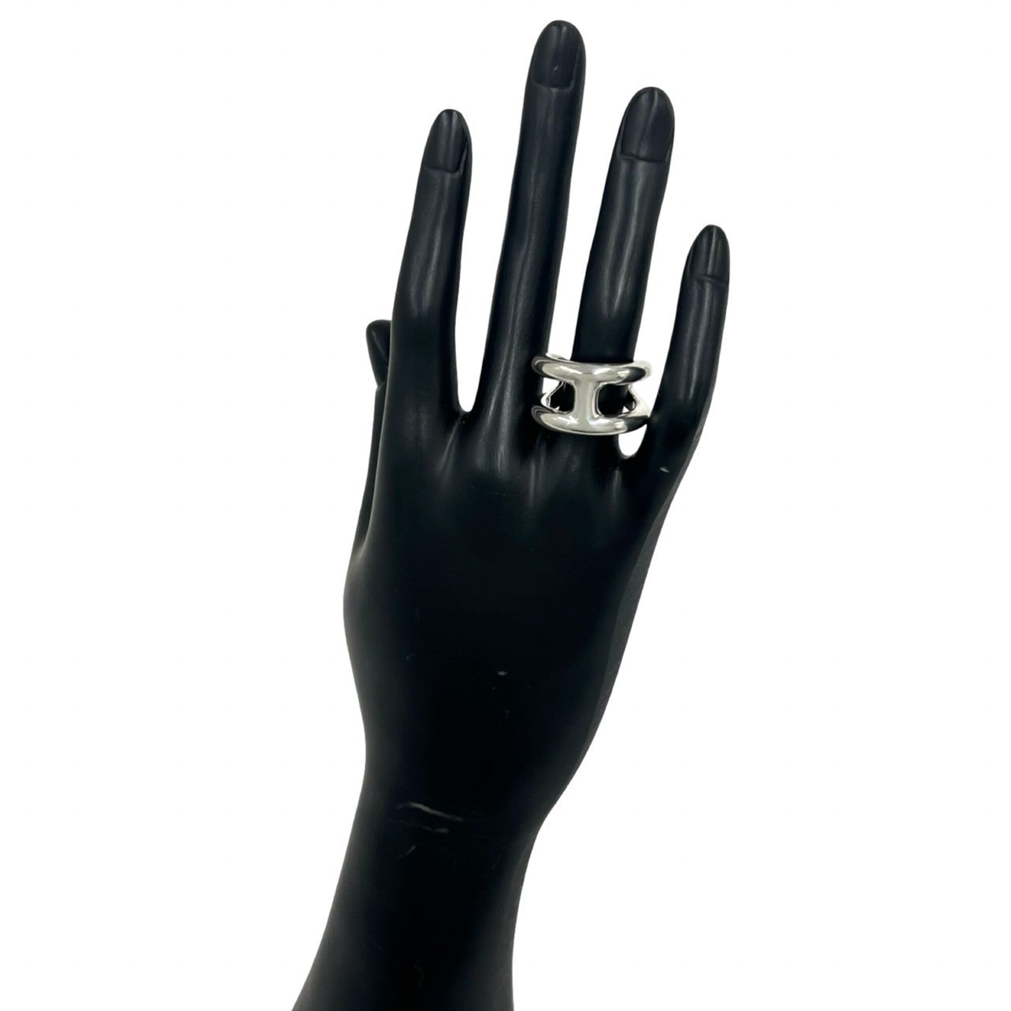 Hermes Silver Silver 925 Band Ring (Pre-Owned)