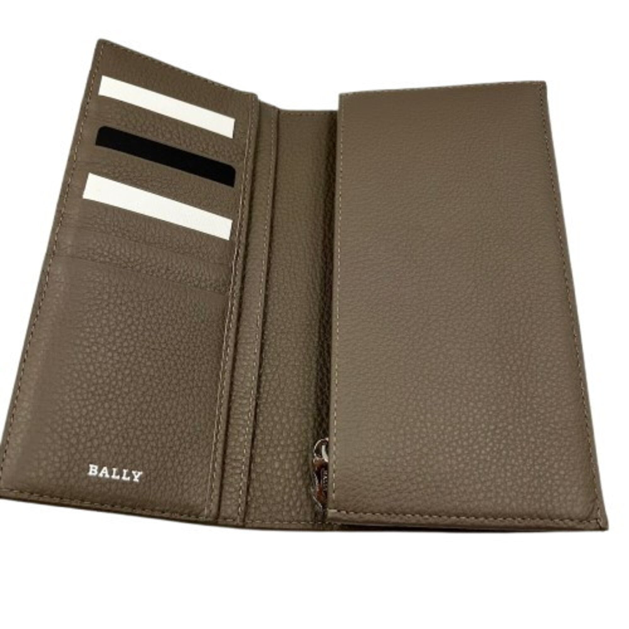 Bally Beige Leather Long Wallet (Bi-Fold) (Pre-Owned)