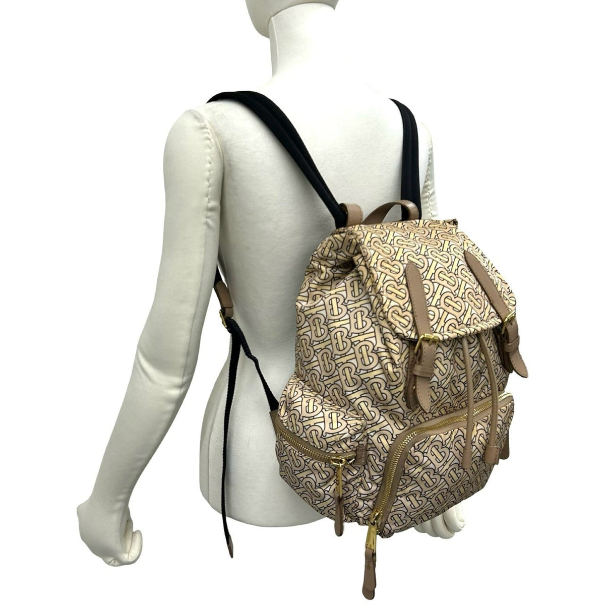Burberry Beige Nylon Leather Backpack (Pre-Owned)
