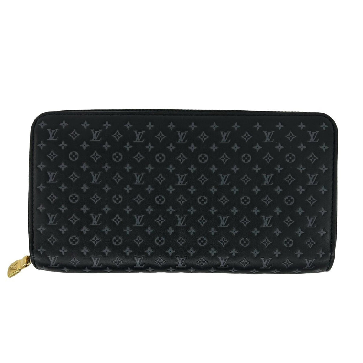 Louis Vuitton Black Leather Long Wallet (Bi-Fold) (Pre-Owned)