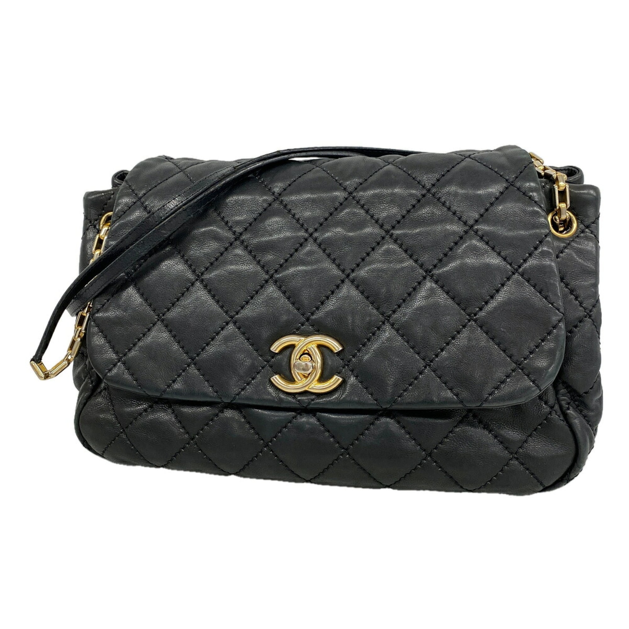 Chanel Black Leather Shoulder Bag (Pre-Owned)