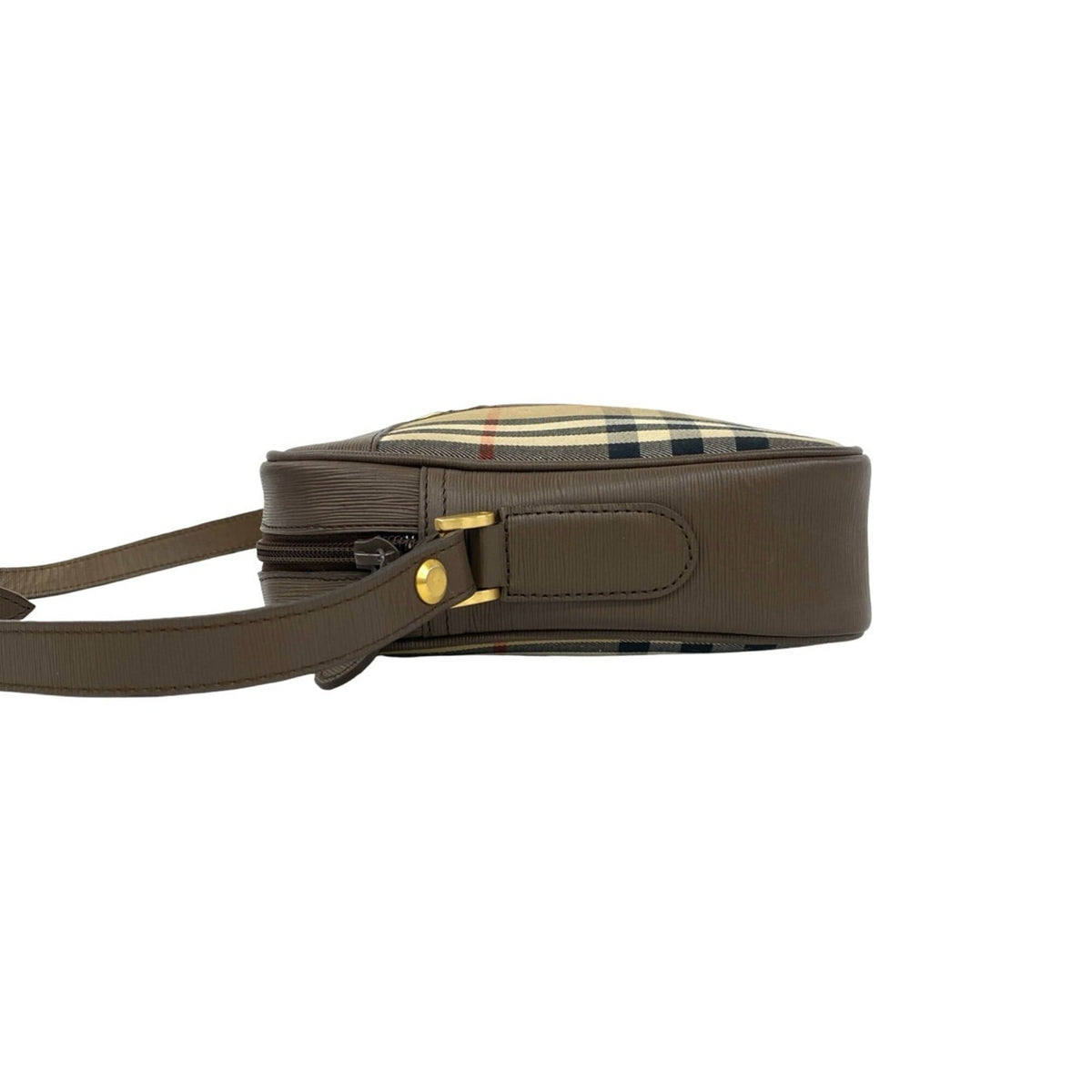 Burberry Beige Brown Canvas Leather Shoulder Bag (Pre-Owned)