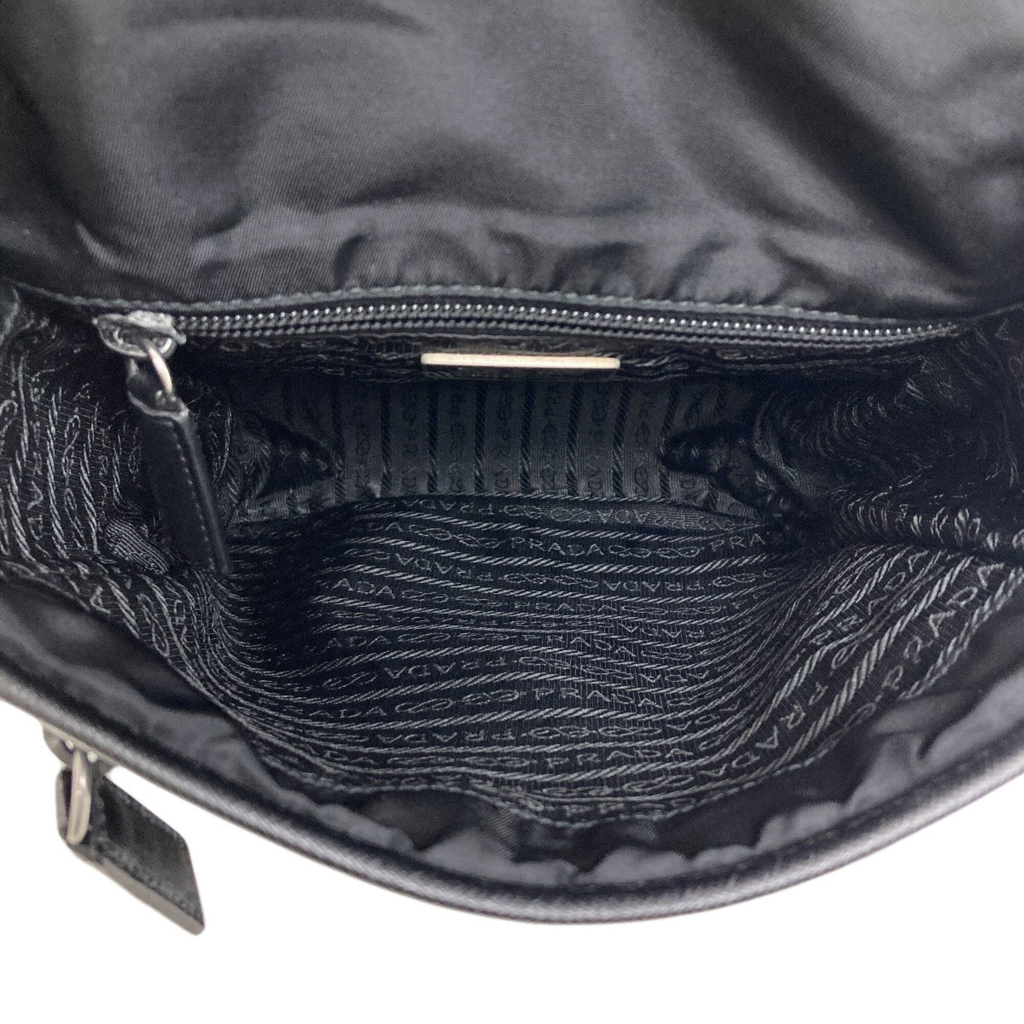 Prada Black Nylon Canvas Shoulder Bag (Pre-Owned)