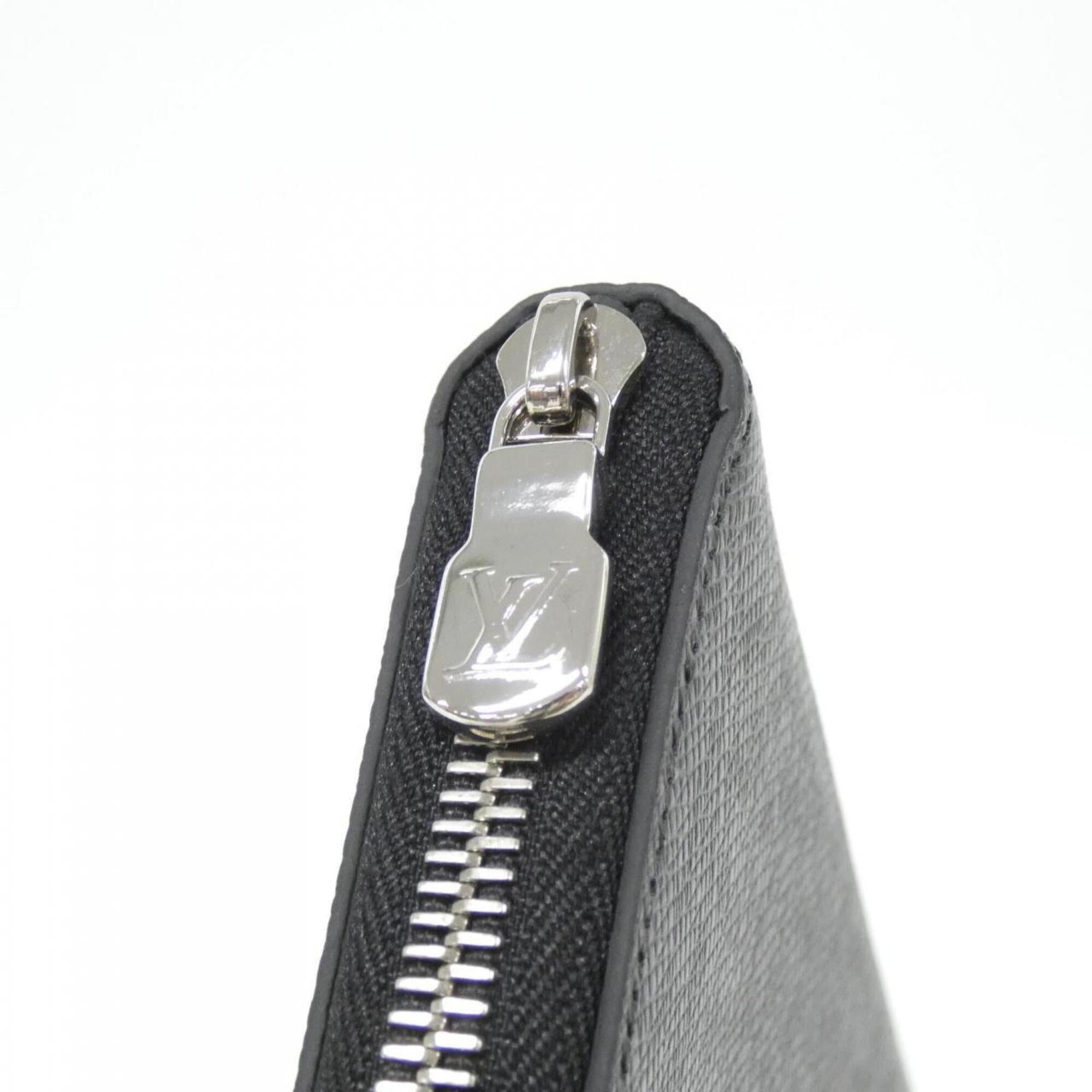 Louis Vuitton Black Leather Long Wallet (Bi-Fold) (Pre-Owned)