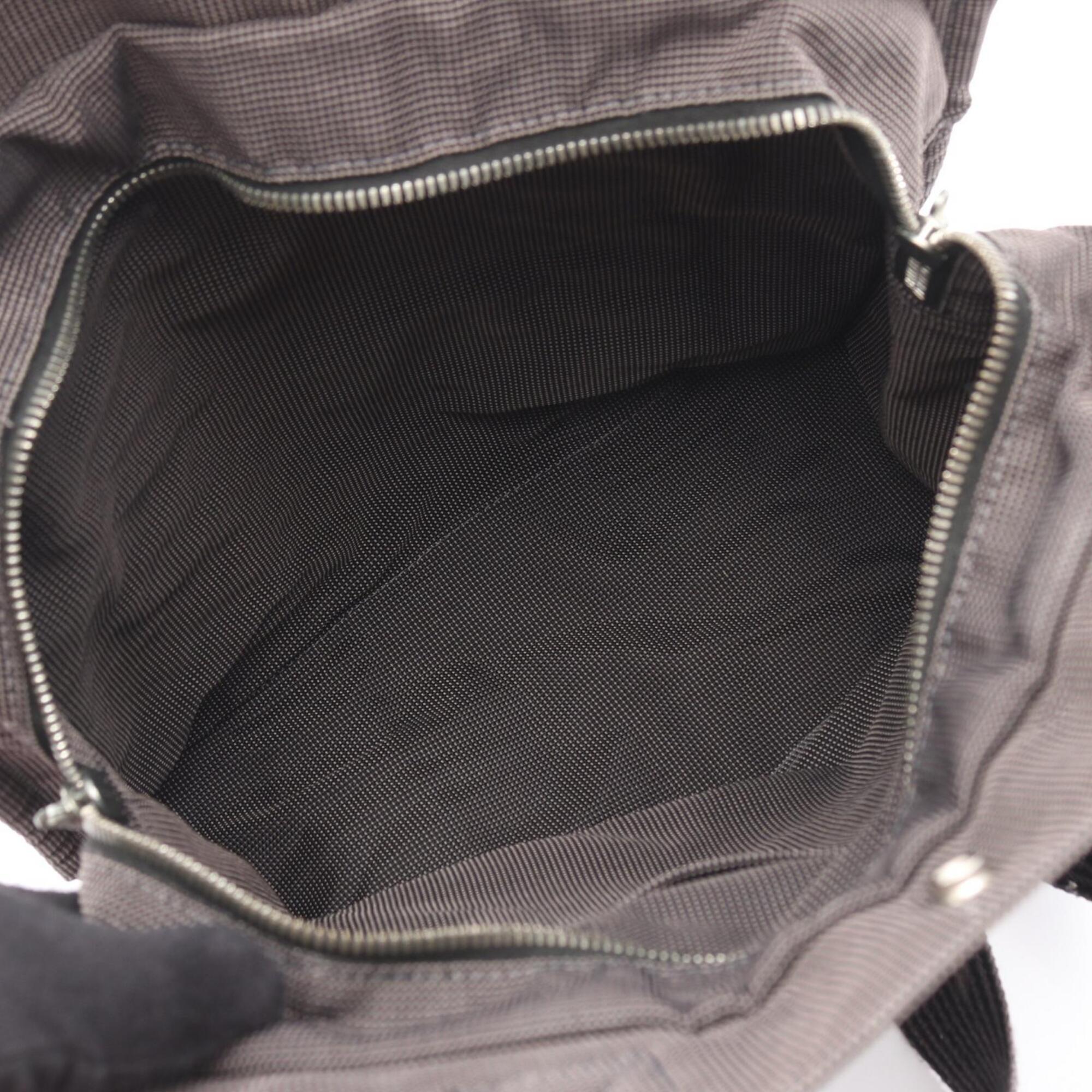 Hermes Gray Nylon Canvas Canvas Backpack Handbag (Pre-Owned)