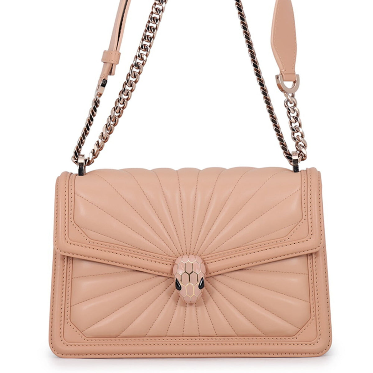 Bvlgari Beige Leather Handbag Shoulder Bag (Pre-Owned)