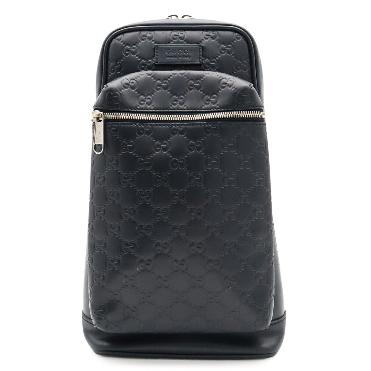 Gucci Guccissima Navy Leather Shoulder Bag Sling Bag (Pre-Owned)