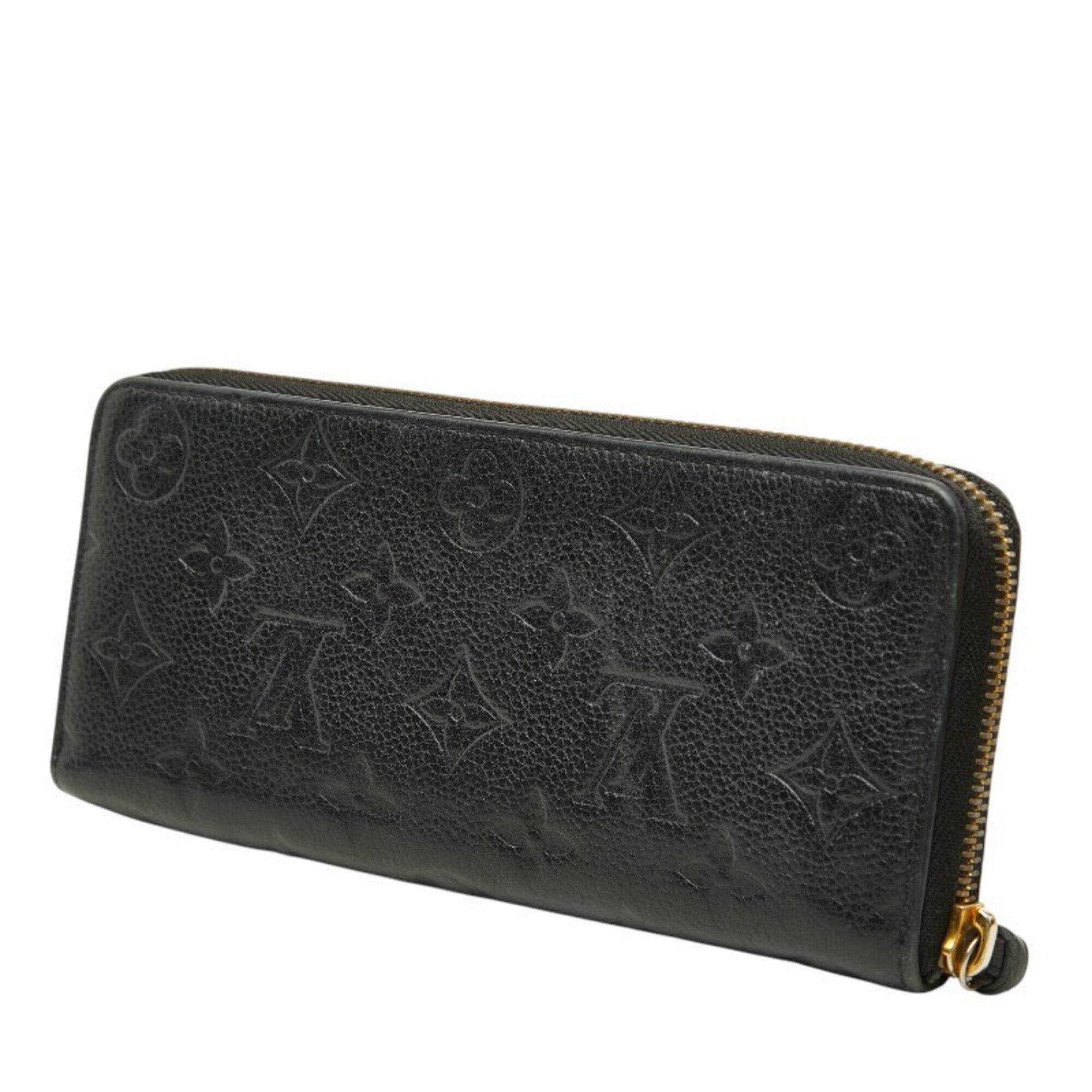 Louis Vuitton Black Leather Long Wallet (Bi-Fold) (Pre-Owned)