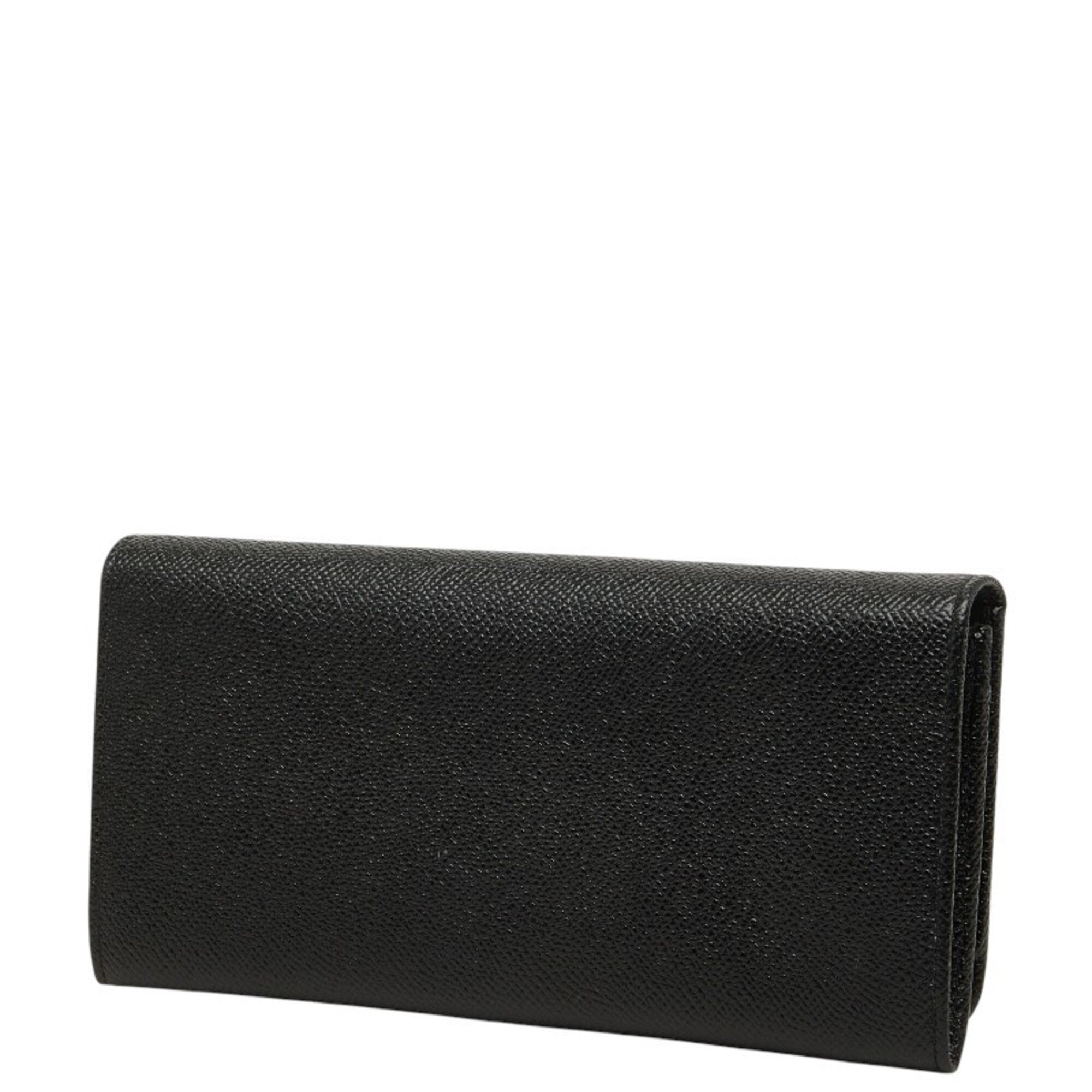 Bvlgari Black Leather Long Wallet (Bi-Fold) (Pre-Owned)