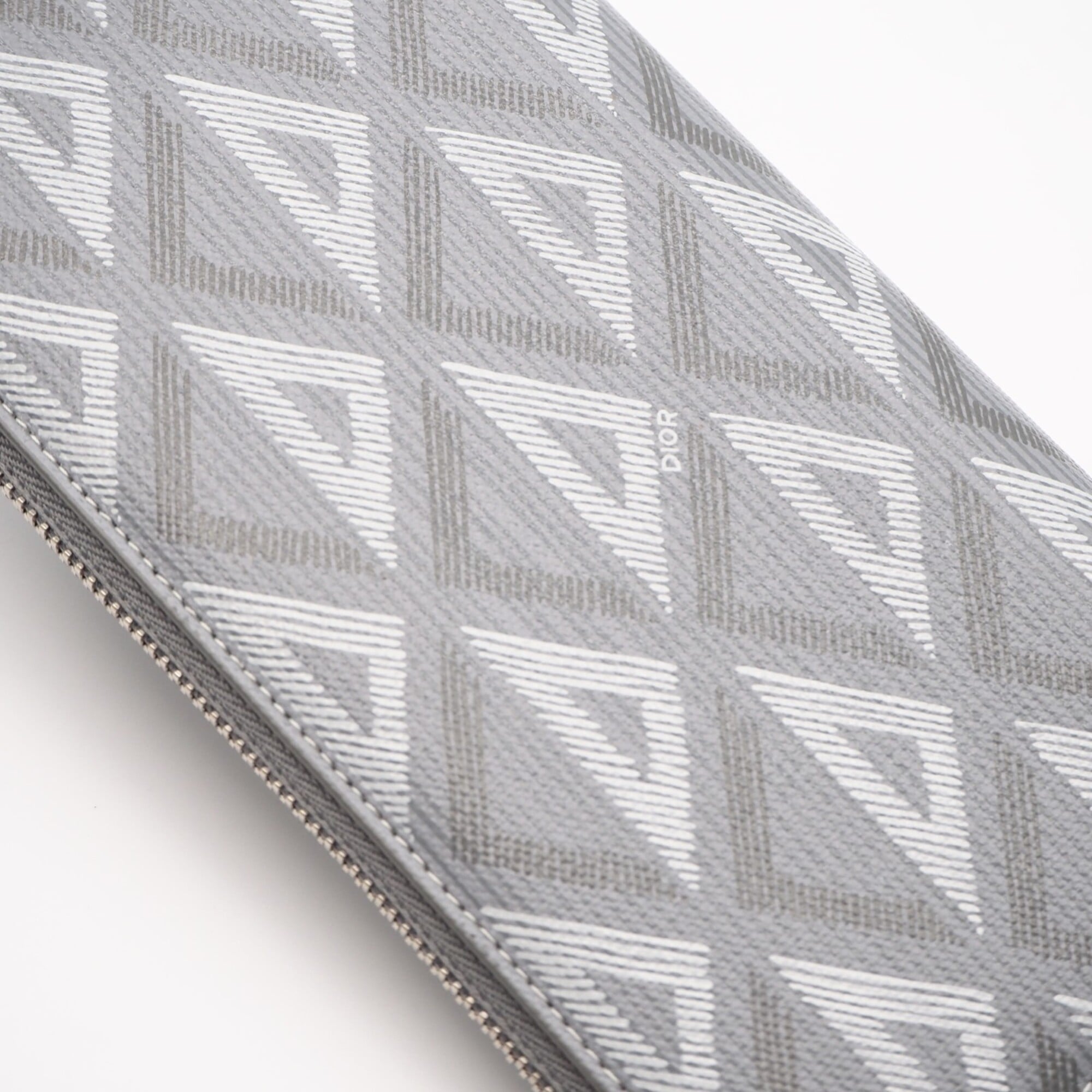 Christian Dior Gray Coated Canvas Leather Long Wallet (Bi-Fold) (Pre-Owned)