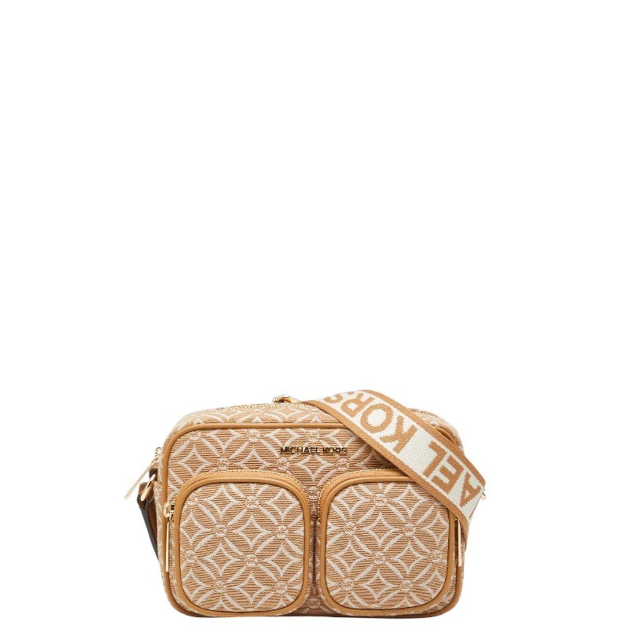 Michael Kors Brown Canvas Leather Pouch Shoulder Bag (Pre-Owned)
