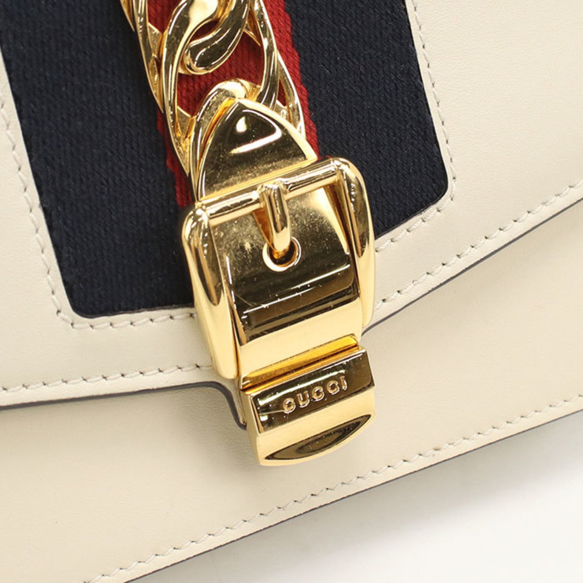 Gucci Ivory Leather Shoulder Bag (Pre-Owned)