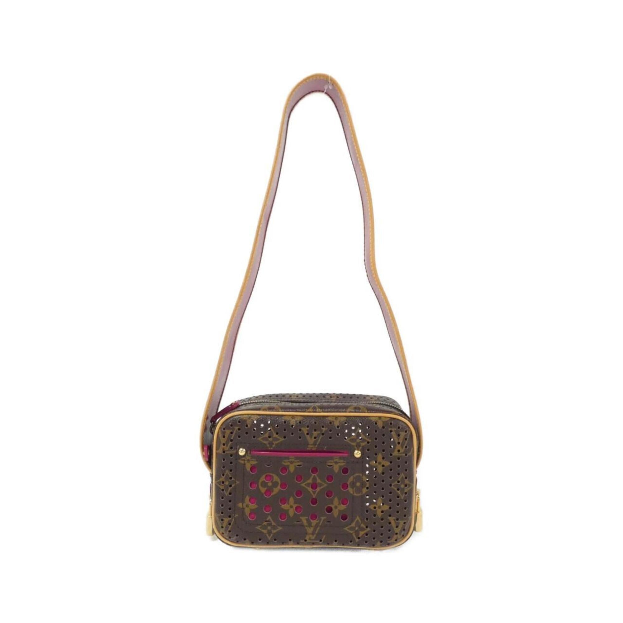 Louis Vuitton Monogram Perfo Fuchsia Marron Coated Canvas Shoulder Bag (Pre-Owned)