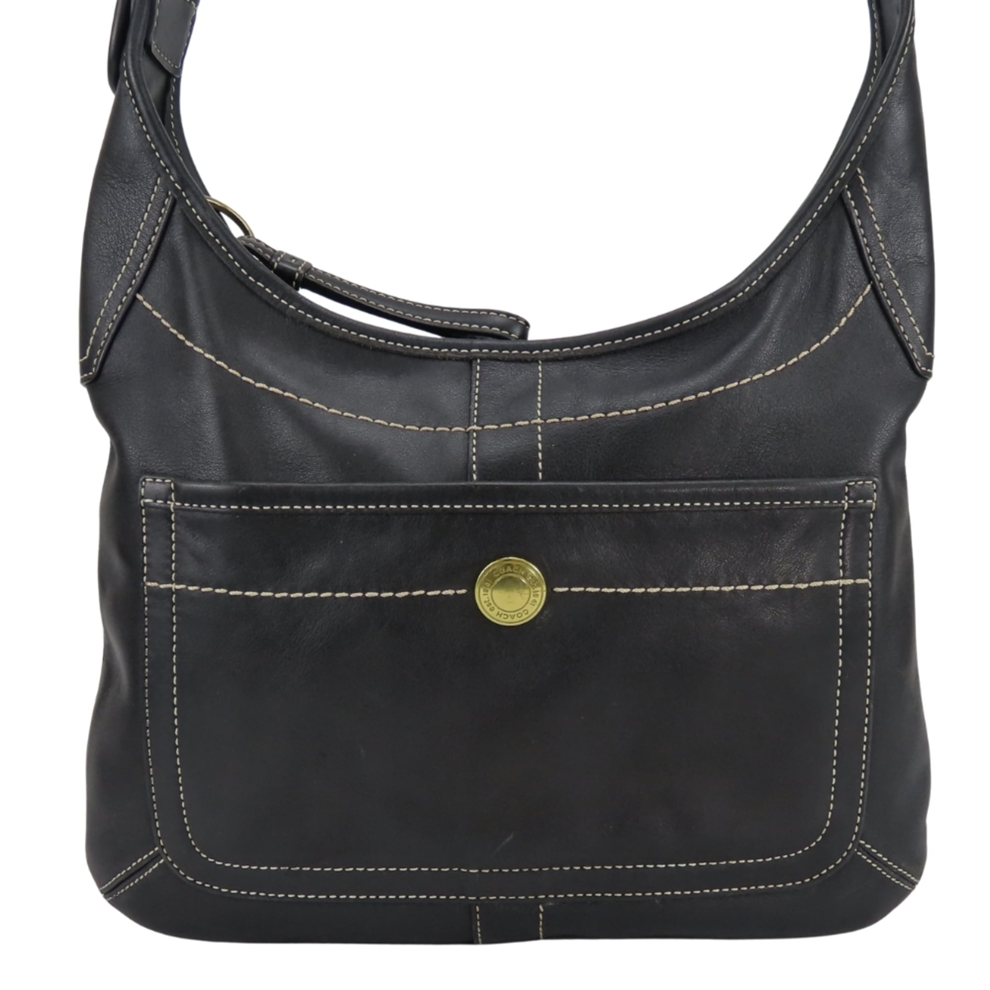 Coach Black Leather Shoulder Bag (Pre-Owned)