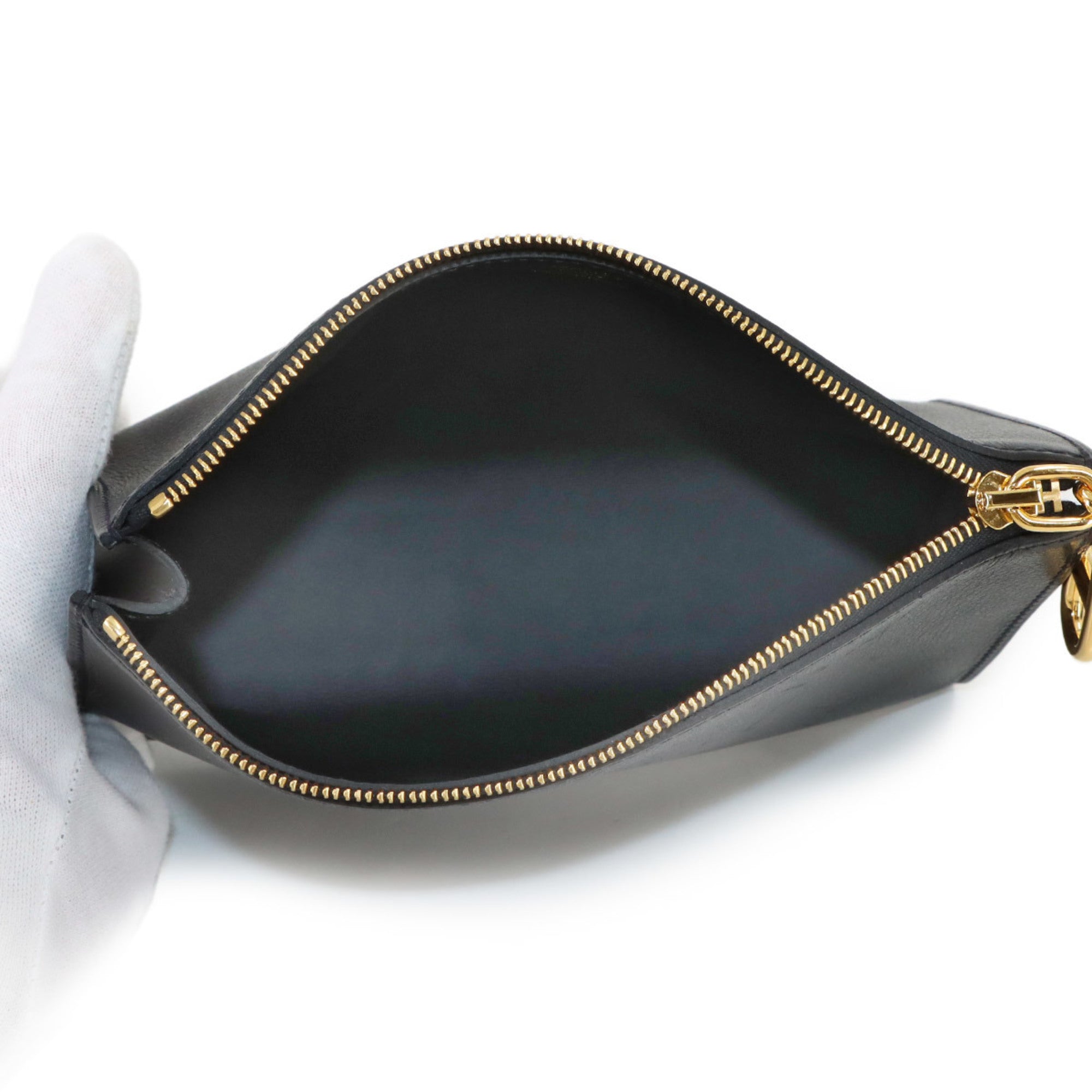 Hermes Black Evercalf Leather Pouch (Pre-Owned)