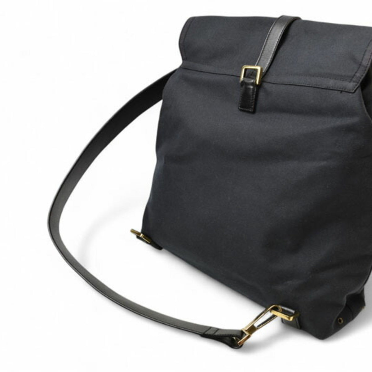 Gucci Black Cotton Canvas Shoulder Bag Sling Bag (Pre-Owned)