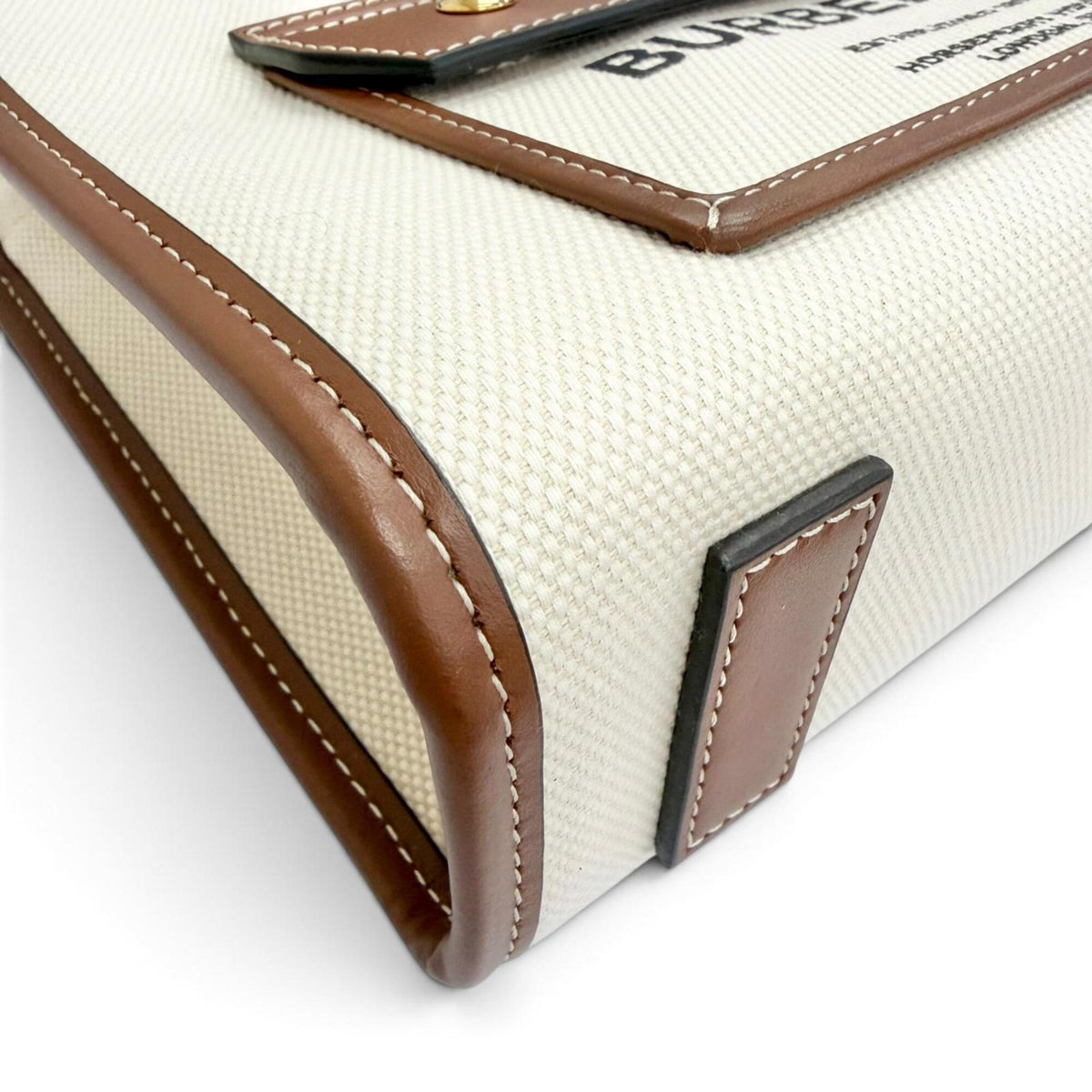 Burberry Beige Cotton Linen Shoulder Bag (Pre-Owned)