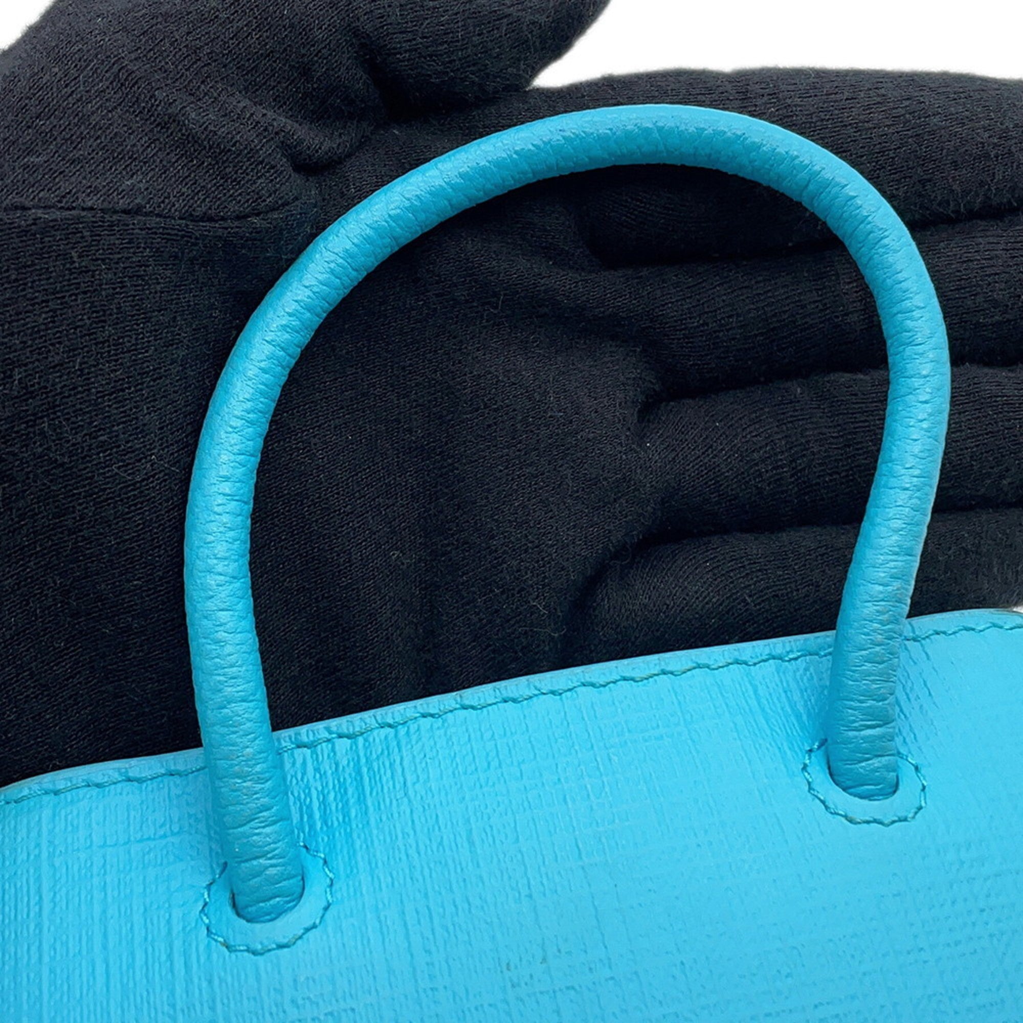 Balenciaga Light Blue Leather Handbag Shoulder Bag (Pre-Owned)