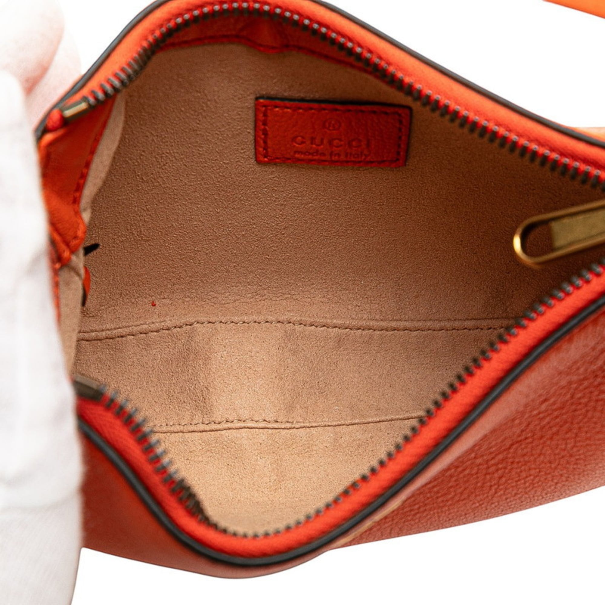 Gucci Gg Marmont Orange Leather Handbag Shoulder Bag (Pre-Owned)