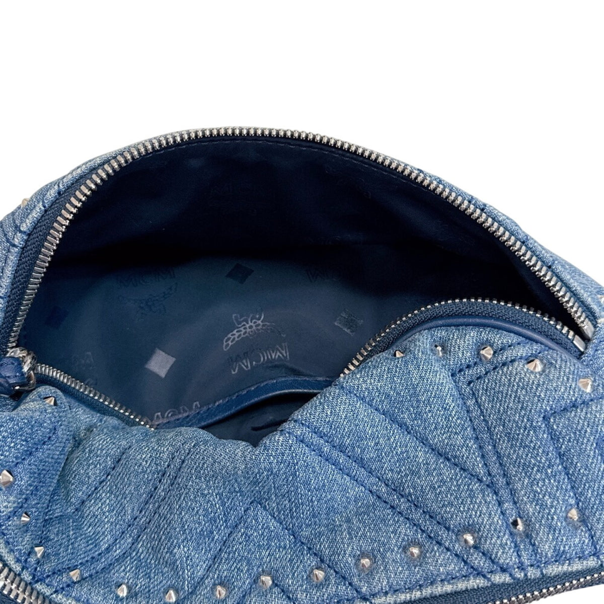Mcm Blue Canvas Sling Bag (Pre-Owned)