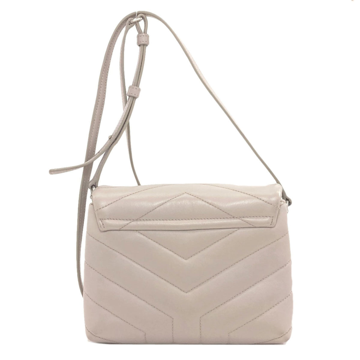 Yves Saint Laurent Light Gray Leather Shoulder Bag (Pre-Owned)