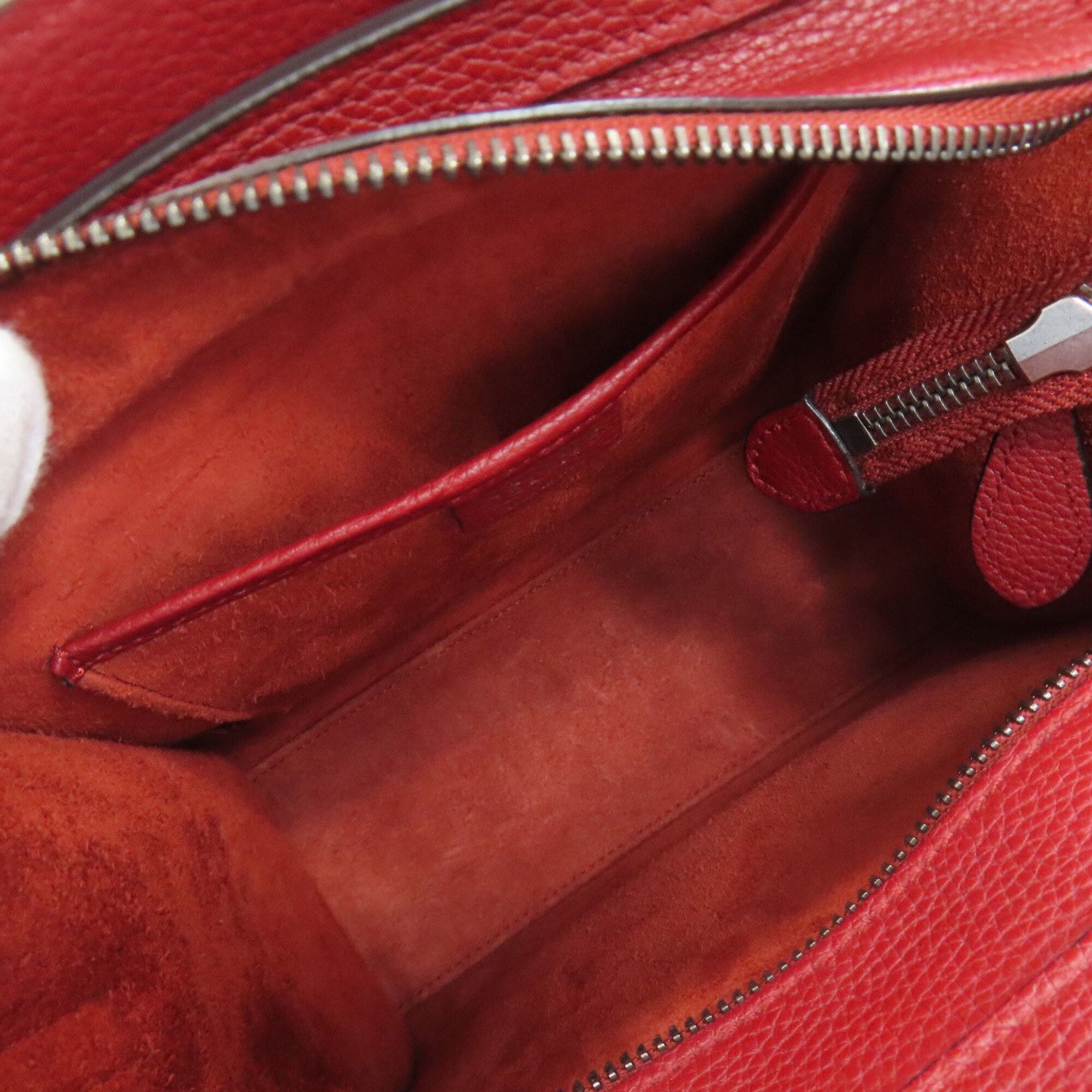 Celine Luggage Red Color Leather Handbag (Pre-Owned)