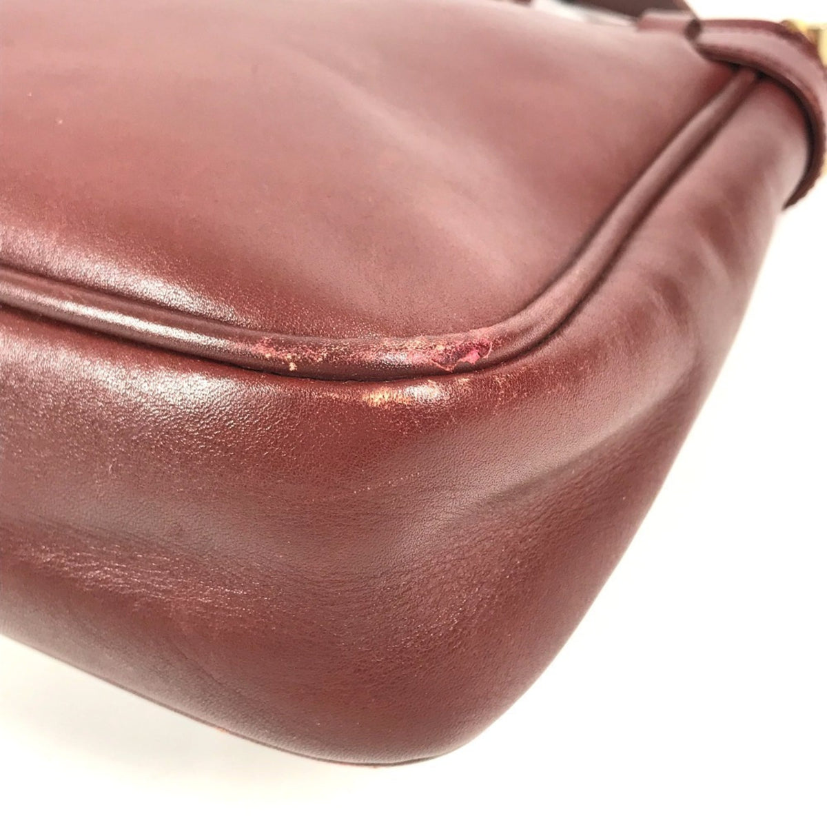 Cartier Wine Red Leather Shoulder Bag (Pre-Owned)