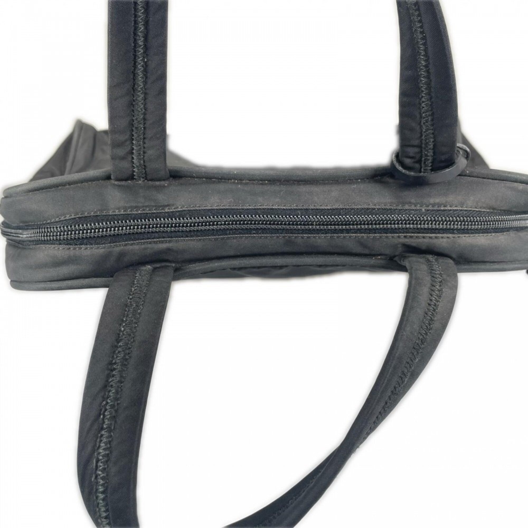 Prada Black White Nylon Handbag (Pre-Owned)
