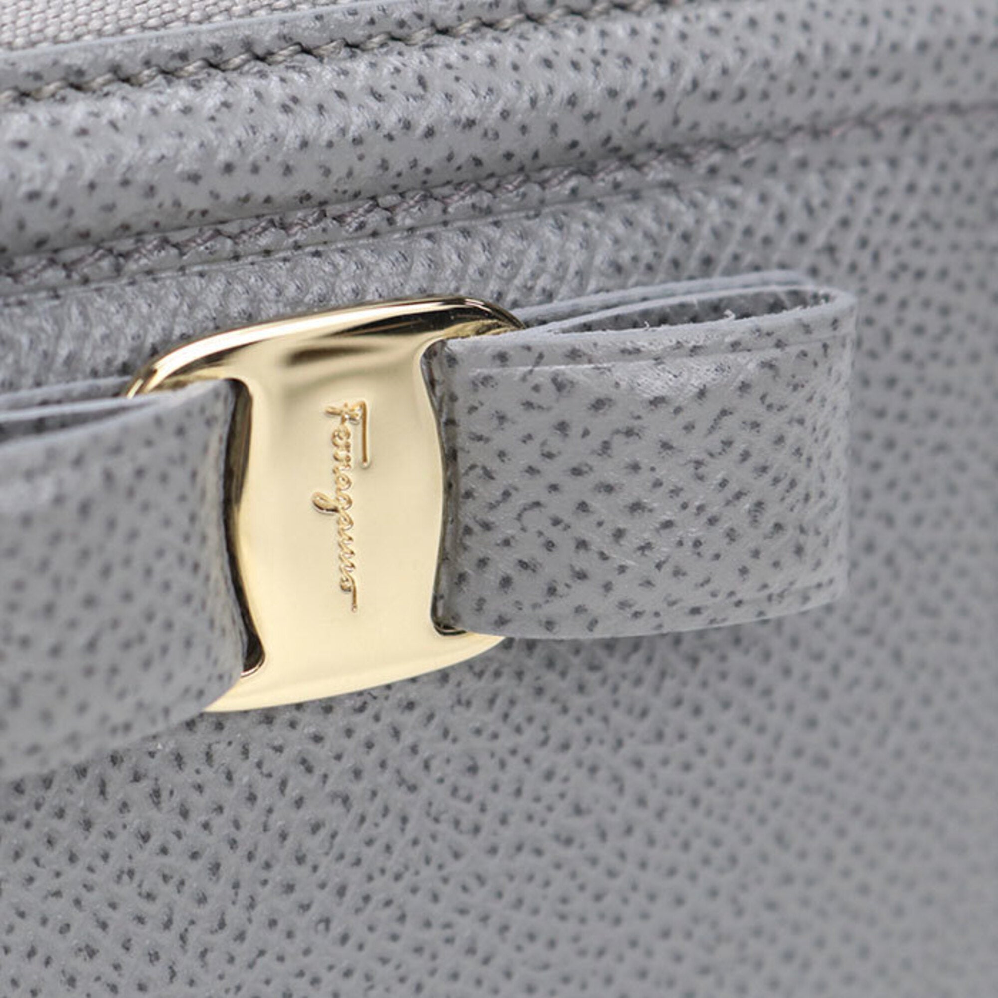 Salvatore Ferragamo Gray Leather Wallet (Bi-Fold) (Pre-Owned)